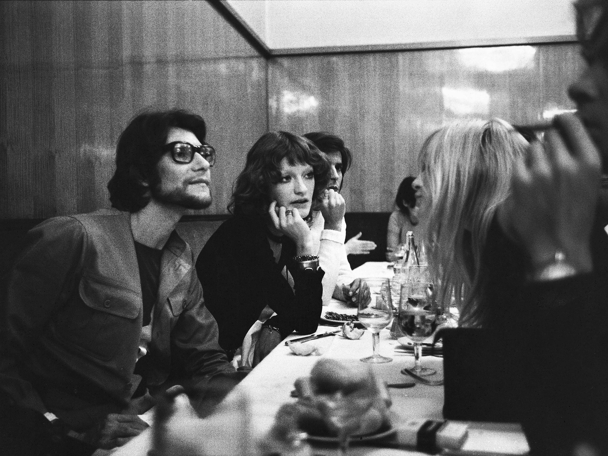 Yves Saint Laurent and friends in the early 1970s