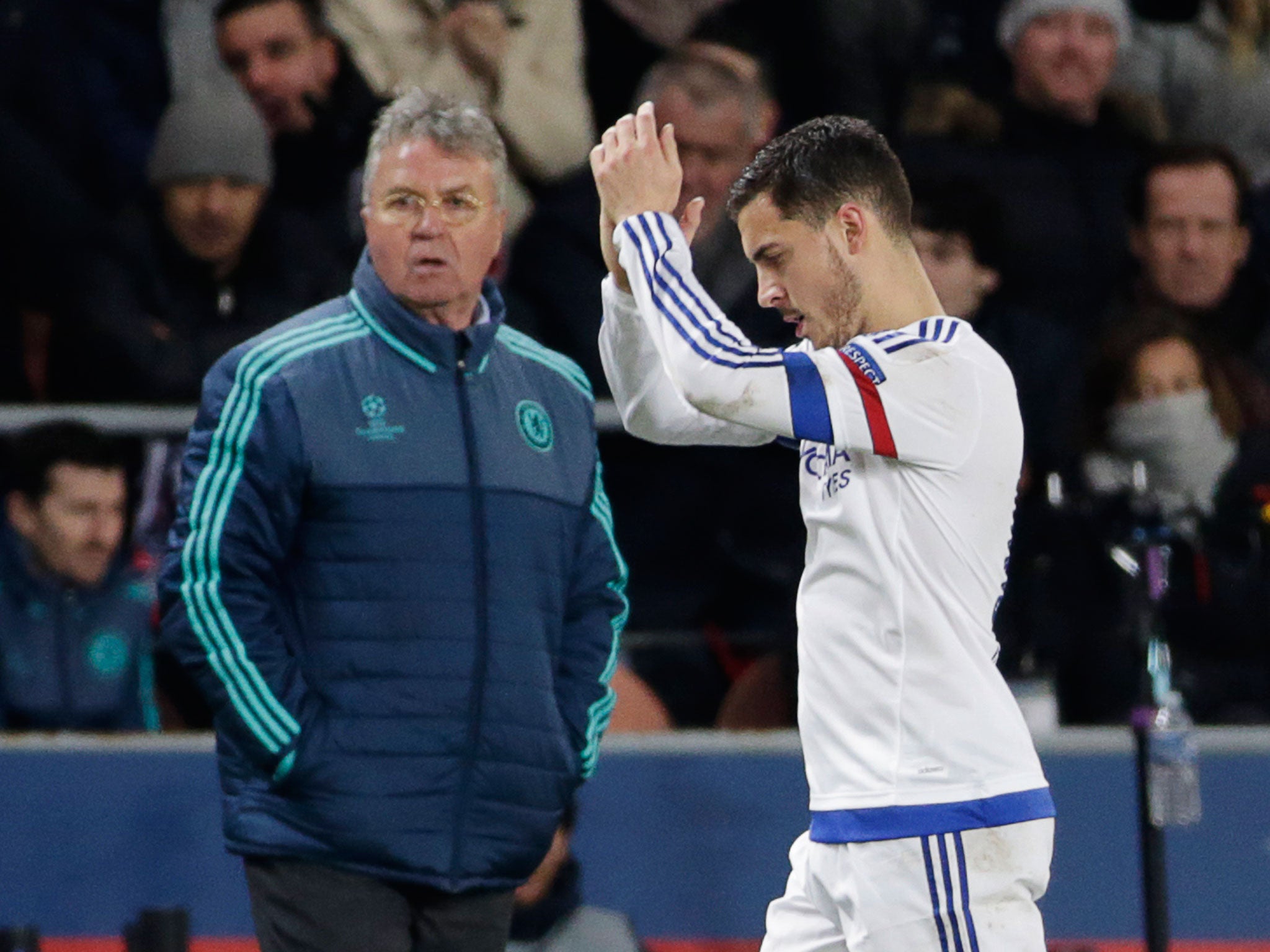 Eden Hazard and Guus Hiddink