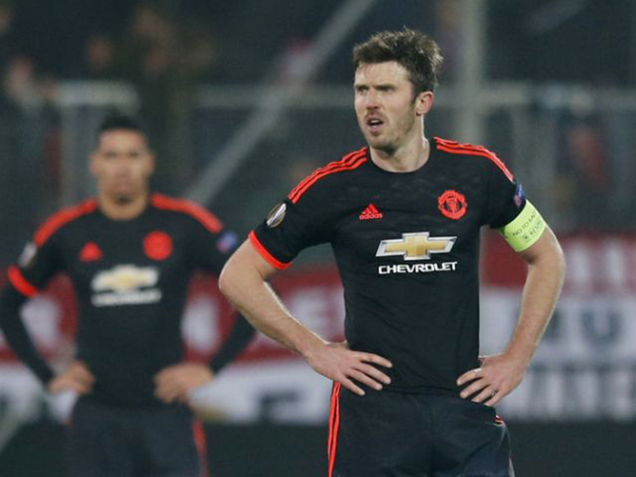 Michael Carrick was frustrated, angry and apologetic after United’s defeat in Denmark