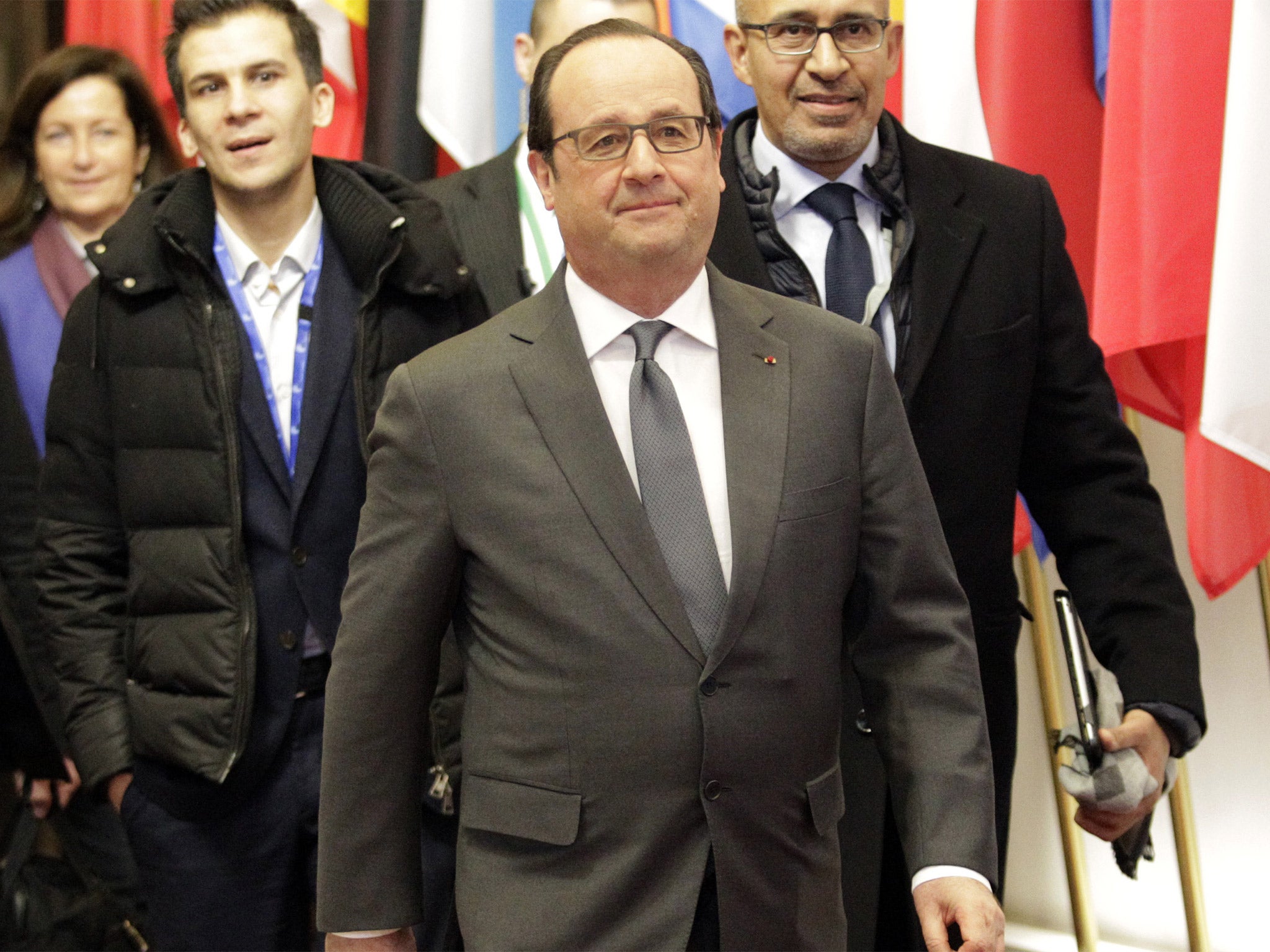 French president François Hollande, leaving the talks in Brussels