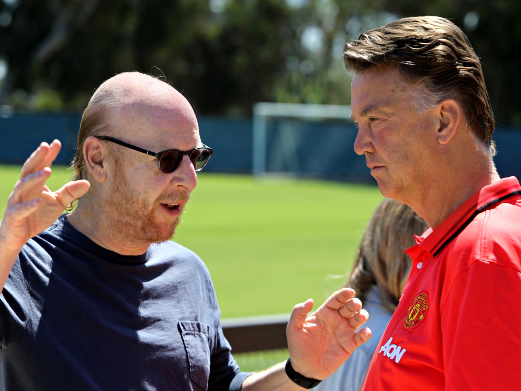 Joint chairman Avie Glazer with Louis van Gaal