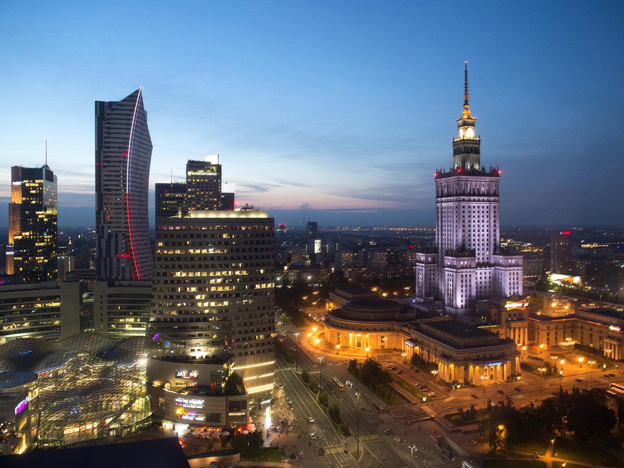 The Palace of Culture and Science towers over Warsaw (Getty Images)