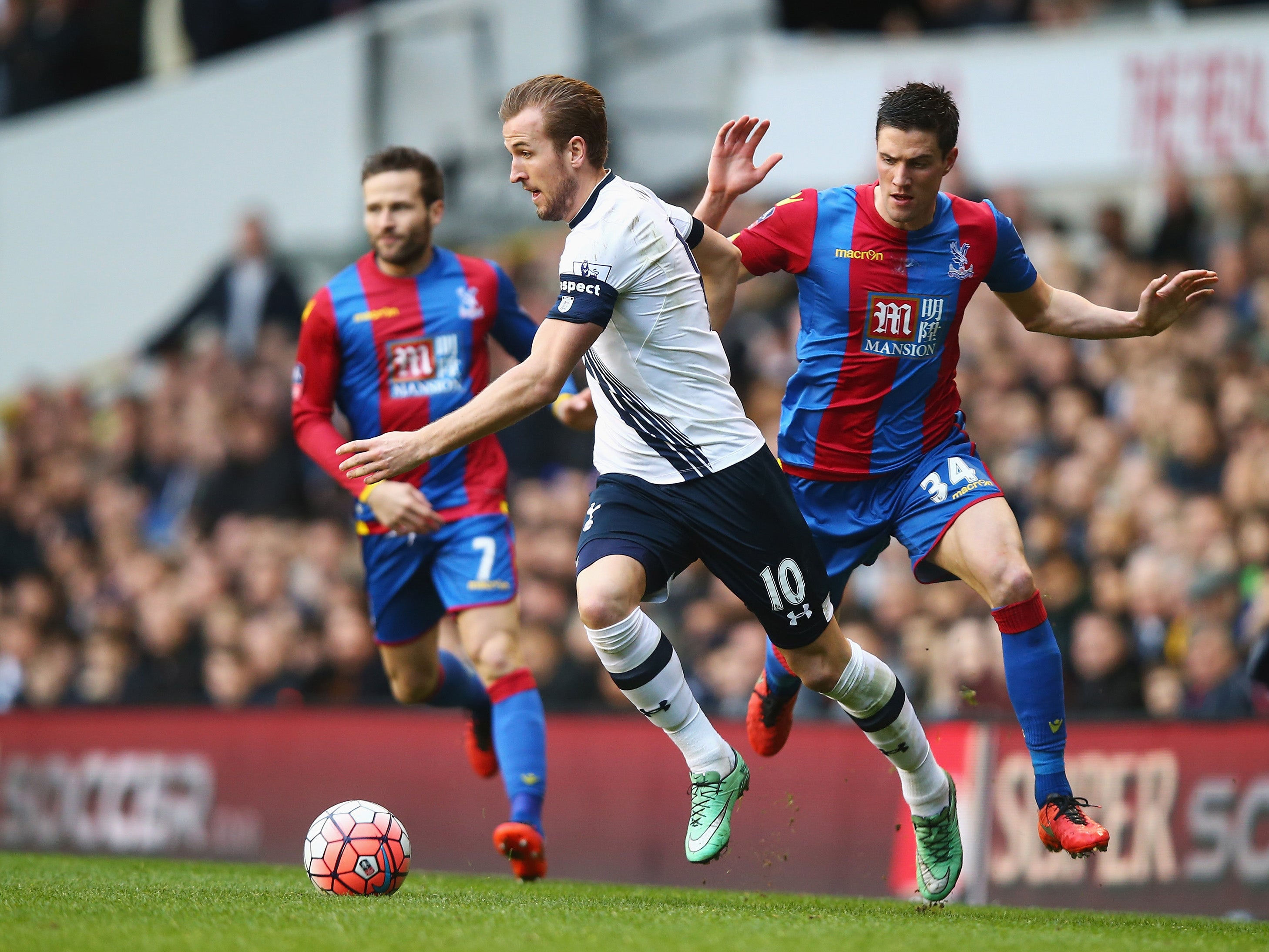 Harry Kane in action for Tottenham against Crystal Palace