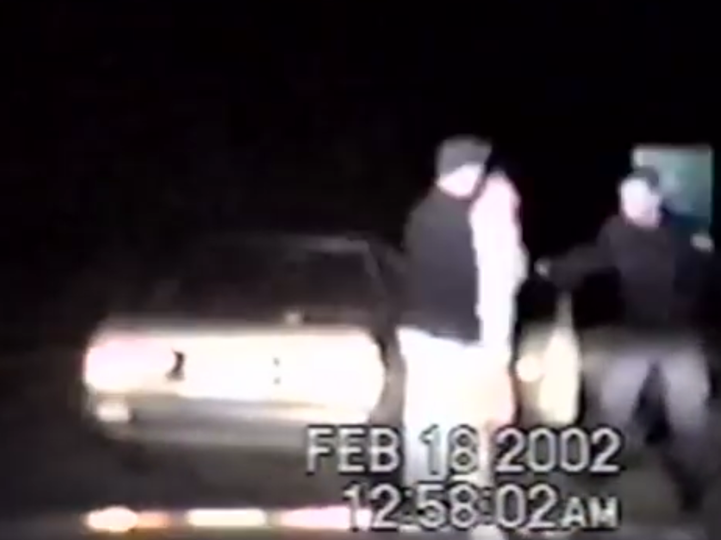 &#13;
Dashcam video shows the moment Forrest Bowyer approached police officers with his throat cut "from ear to ear"&#13;