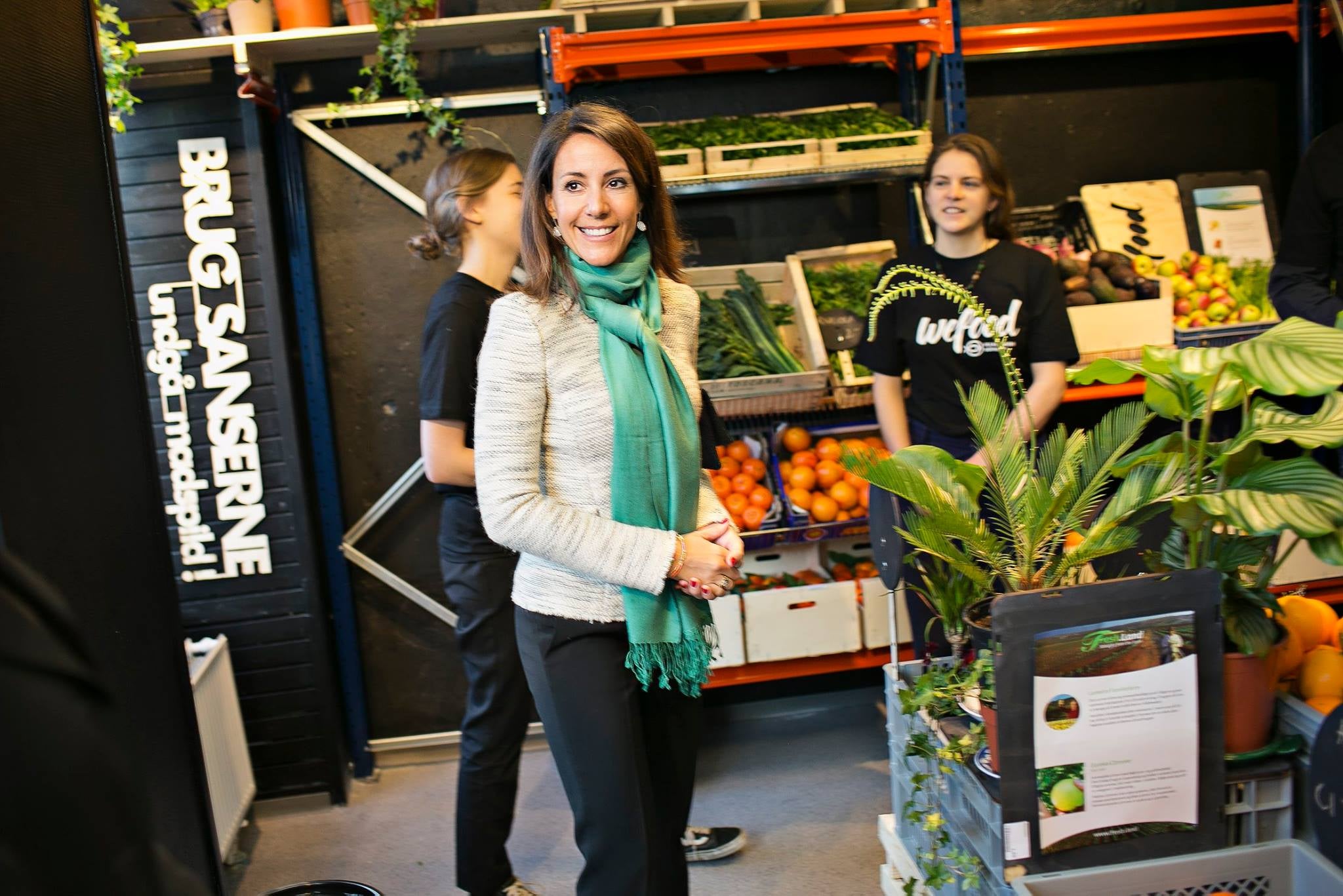 Princess Marie of Denmark at the launch of the Wefood supermarket in Copenhagen