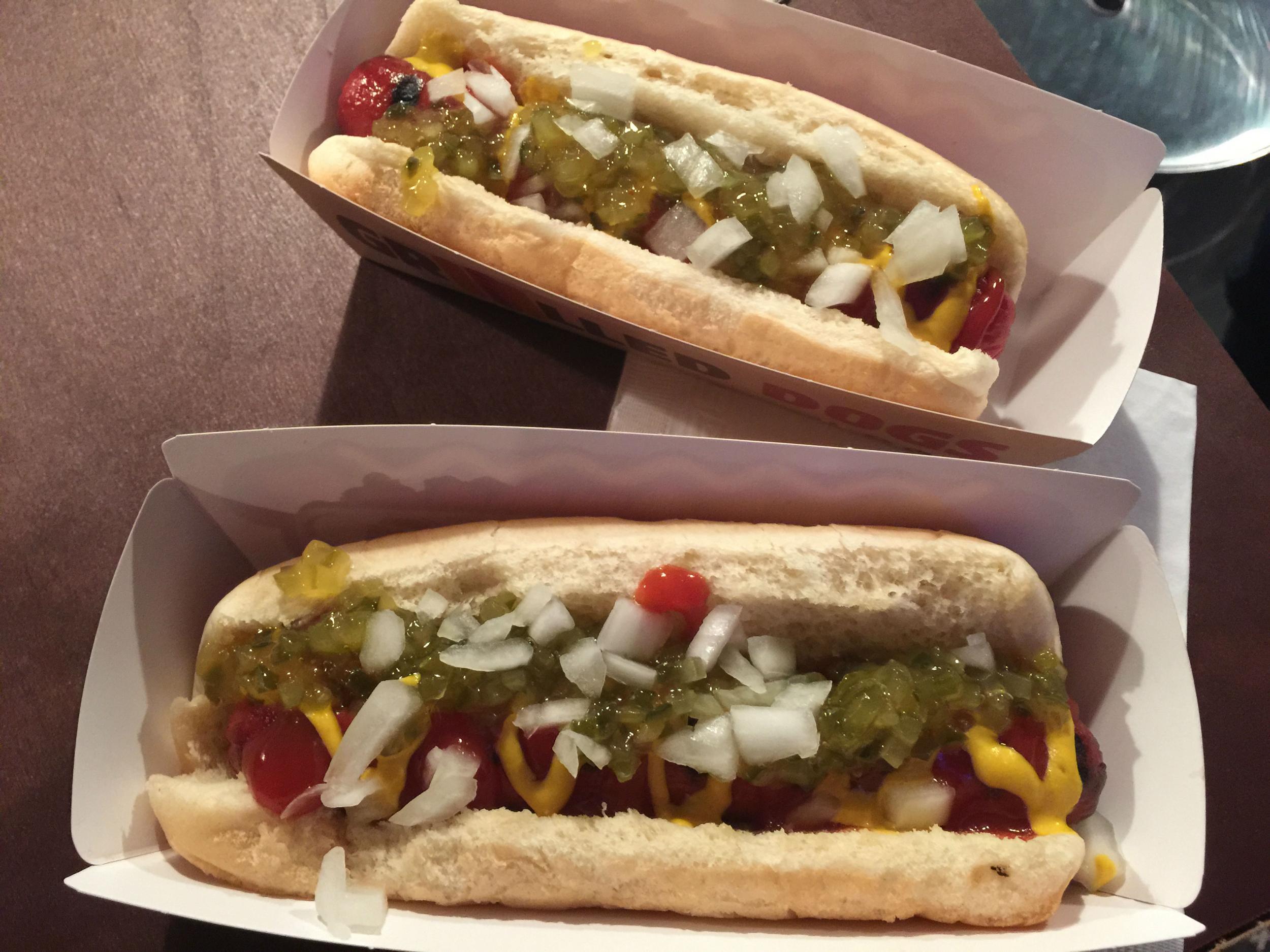 These two showcase hotdogs were sampled at a media event for the launch earlier this month