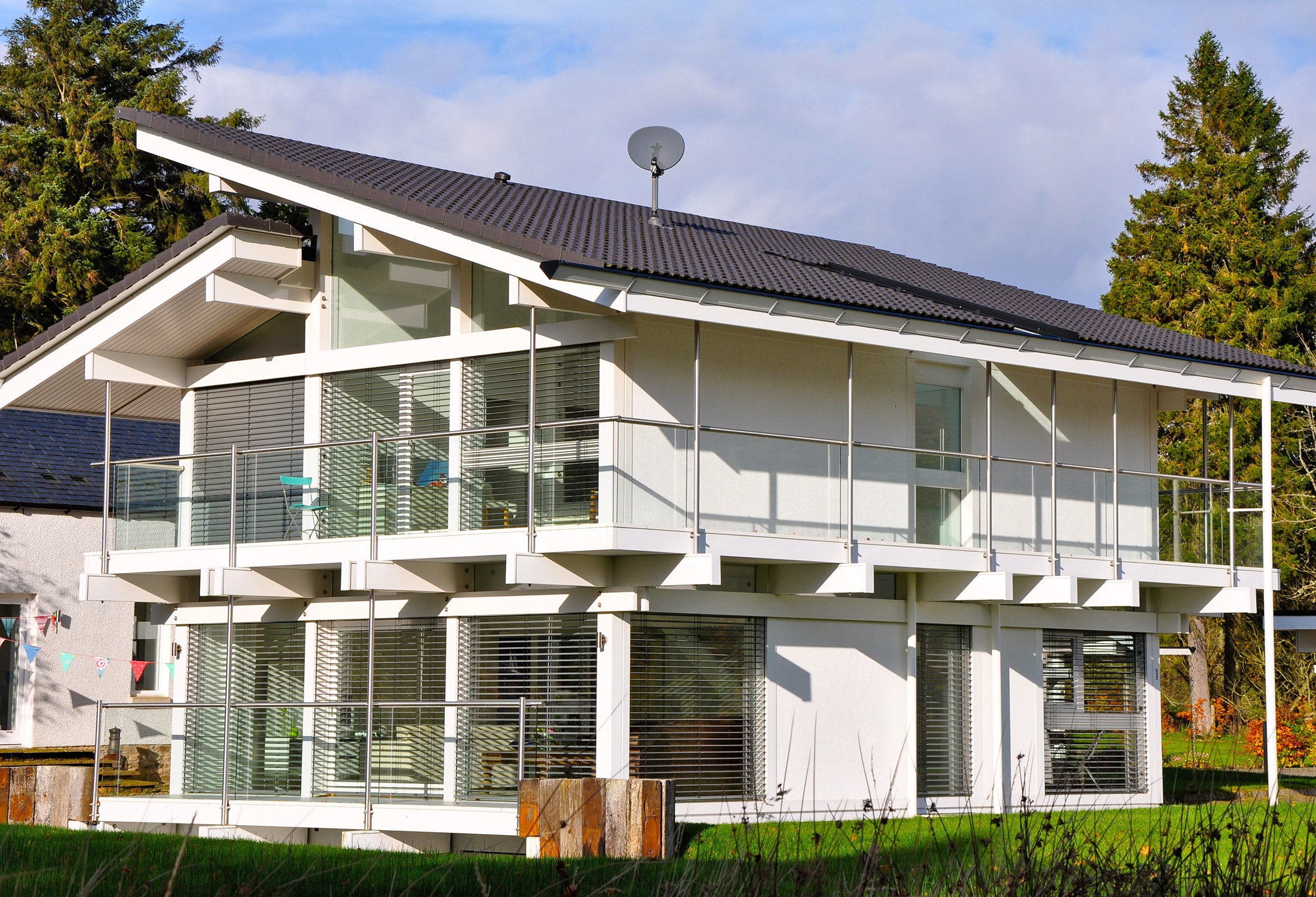 A flat-pack home in West Linton, Scotland, made by the German company Huf Haus