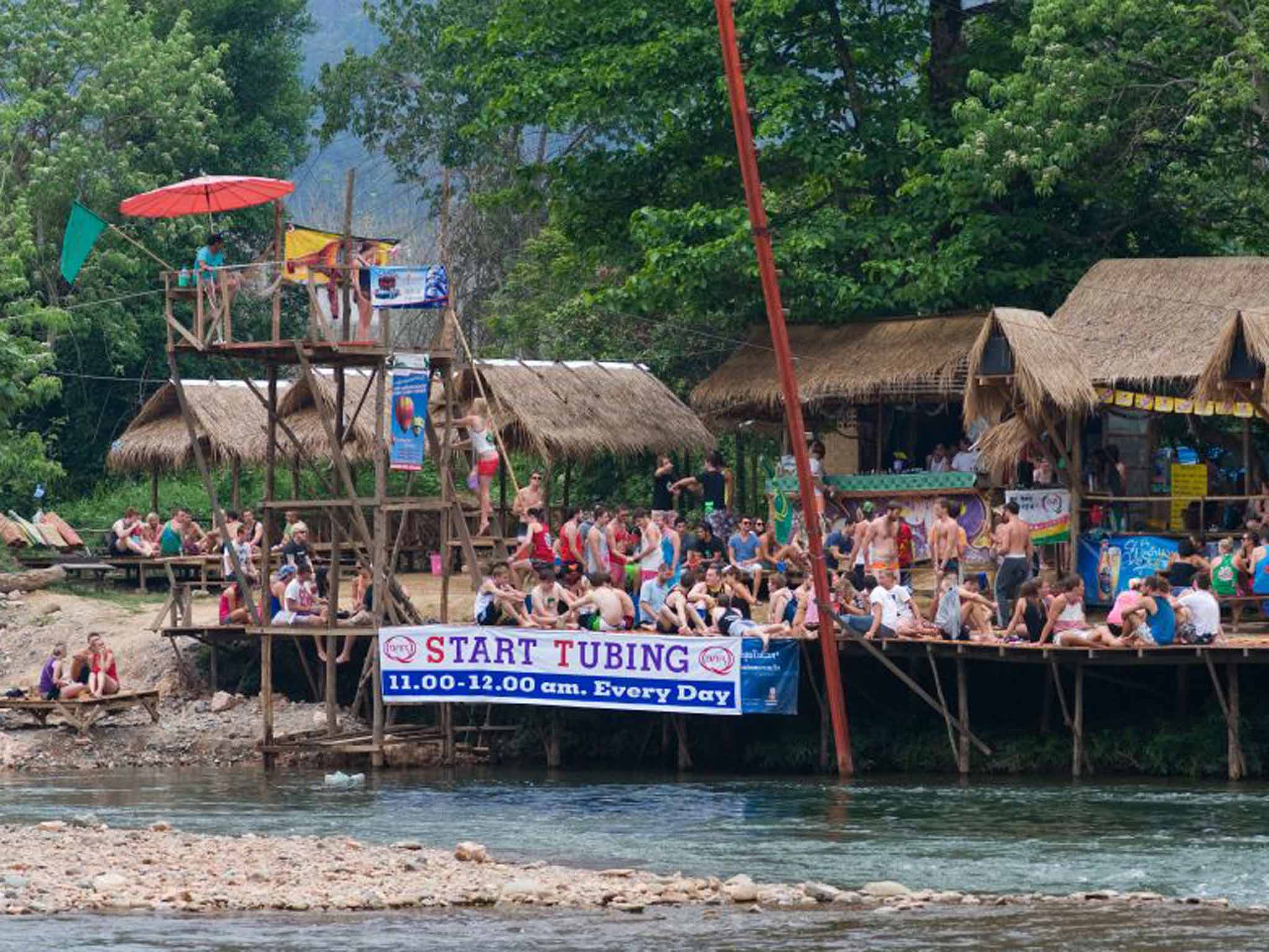 Tourists in Vang Vieng