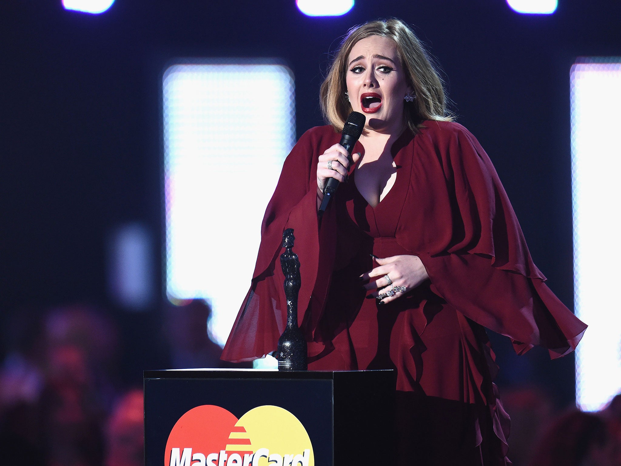 Adele at the Brit awards