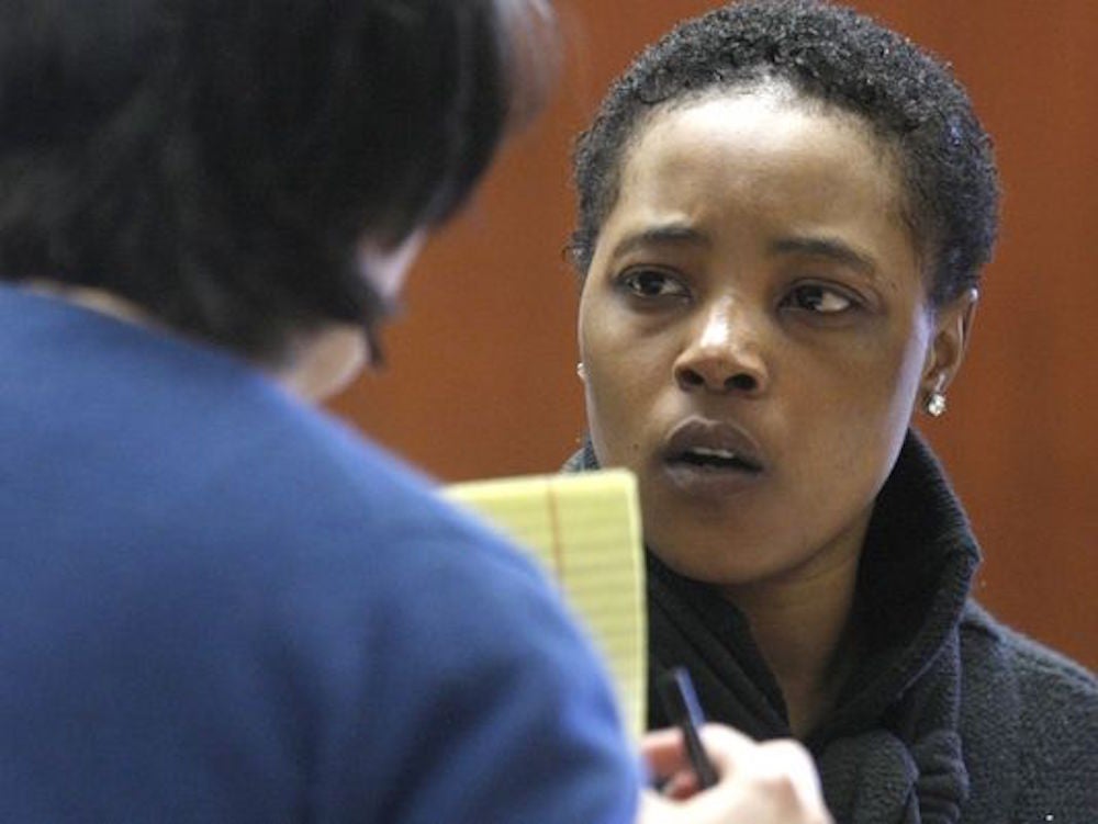 Haniyyah Barnes, right, was sentenced to four years in prison for throwing her neighbor's dog into traffic over a parking dispute.