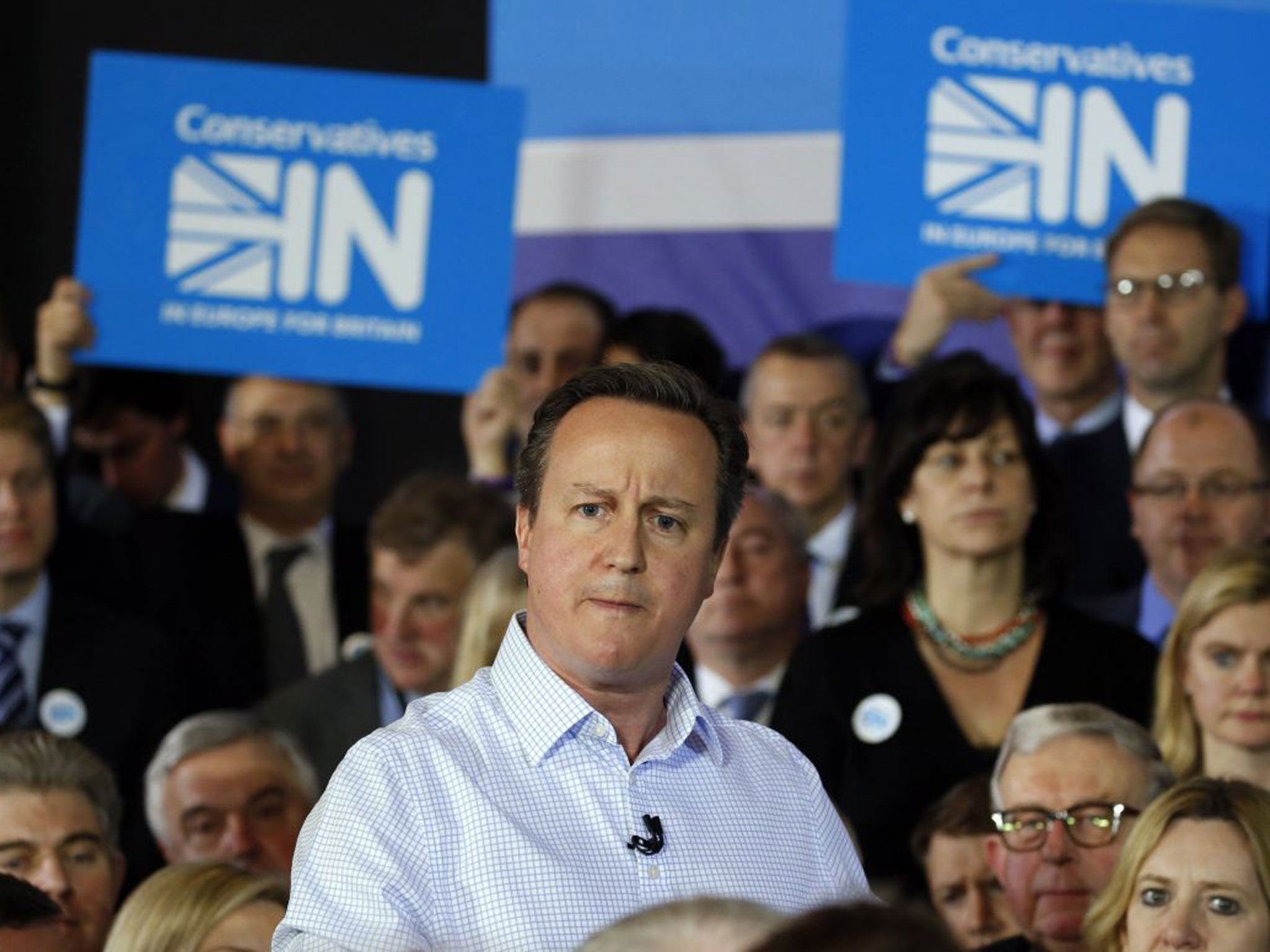 David Cameron launches the Conservatives IN Campaign at the ICA in London. The In/Out referendum date has been announced as 23 June