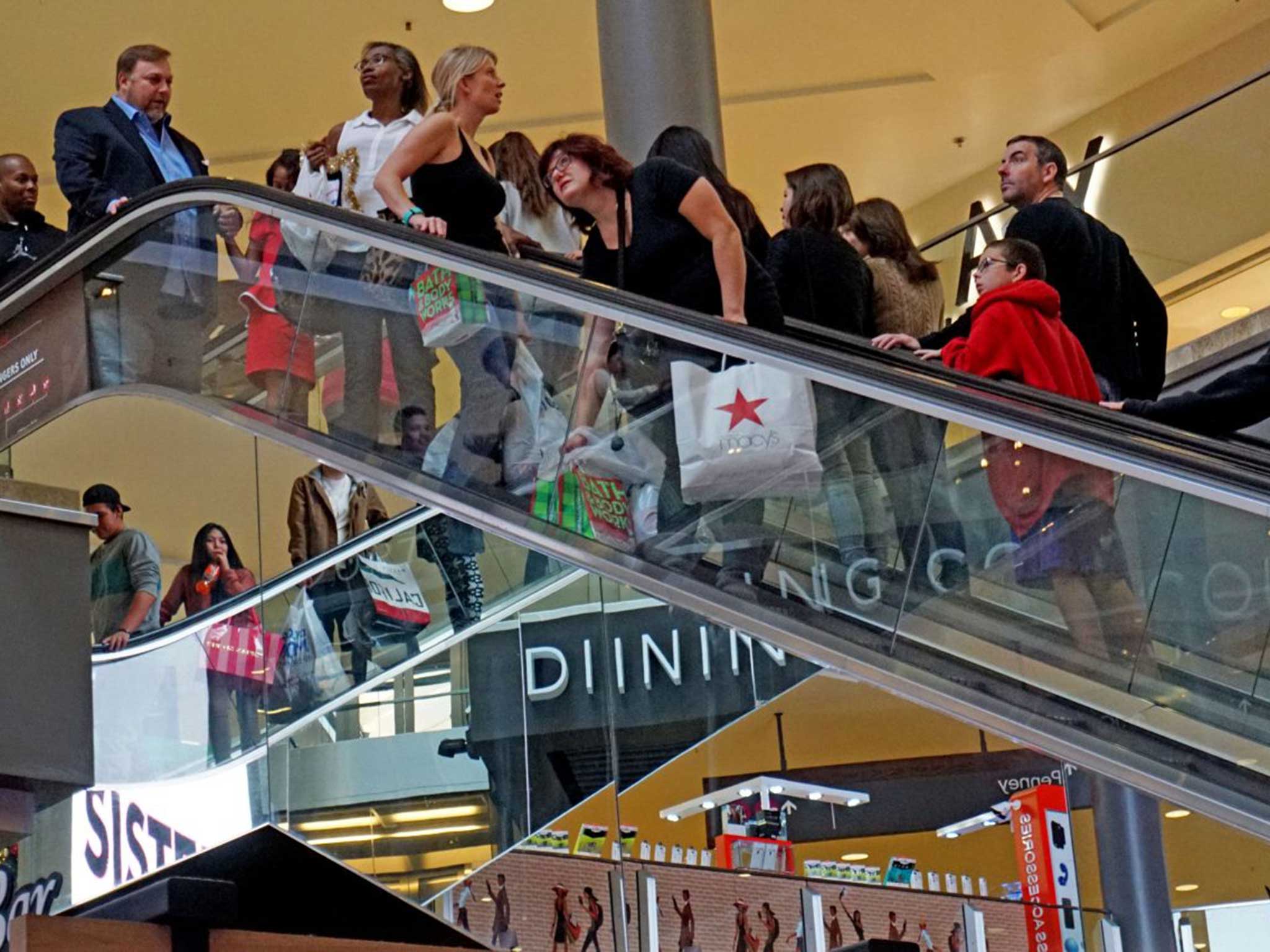 Shoppers in the North County Fair Mall, California