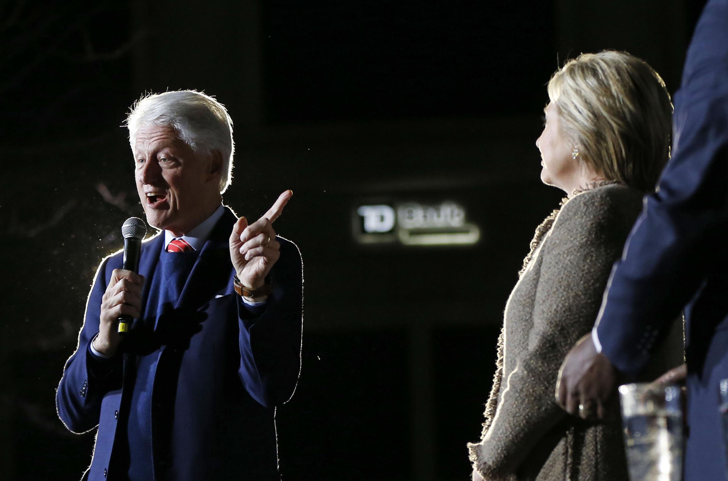 Bill Clinton and Hillary at a rally in Columbia on Friday night