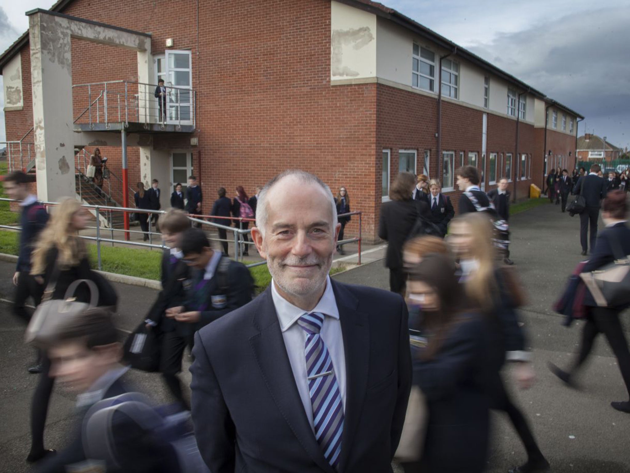 Allan Foulds, of the ASCL, in his school playground in Cheltenham