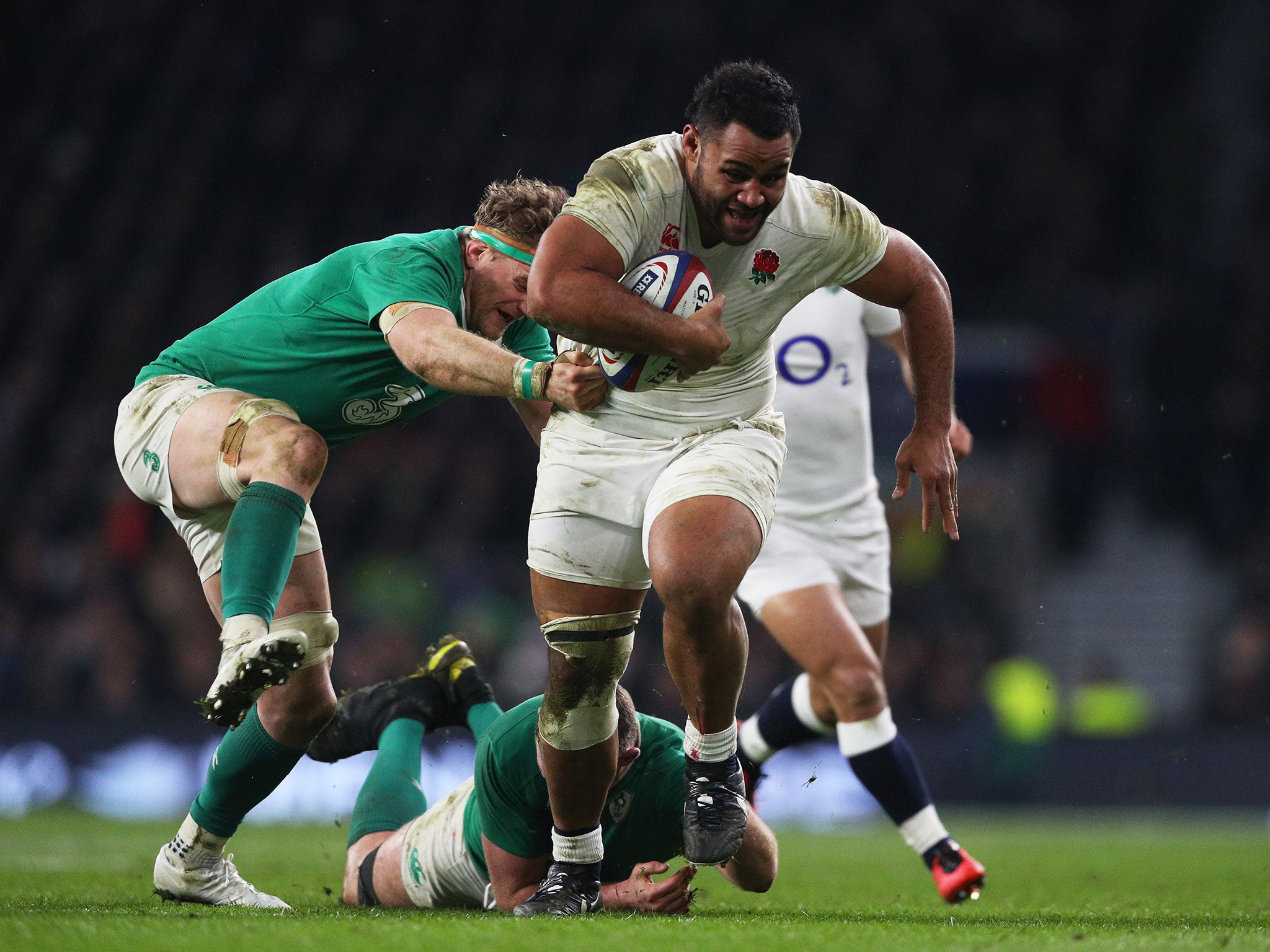 Billy Vunipola on one of his many rampaging runs