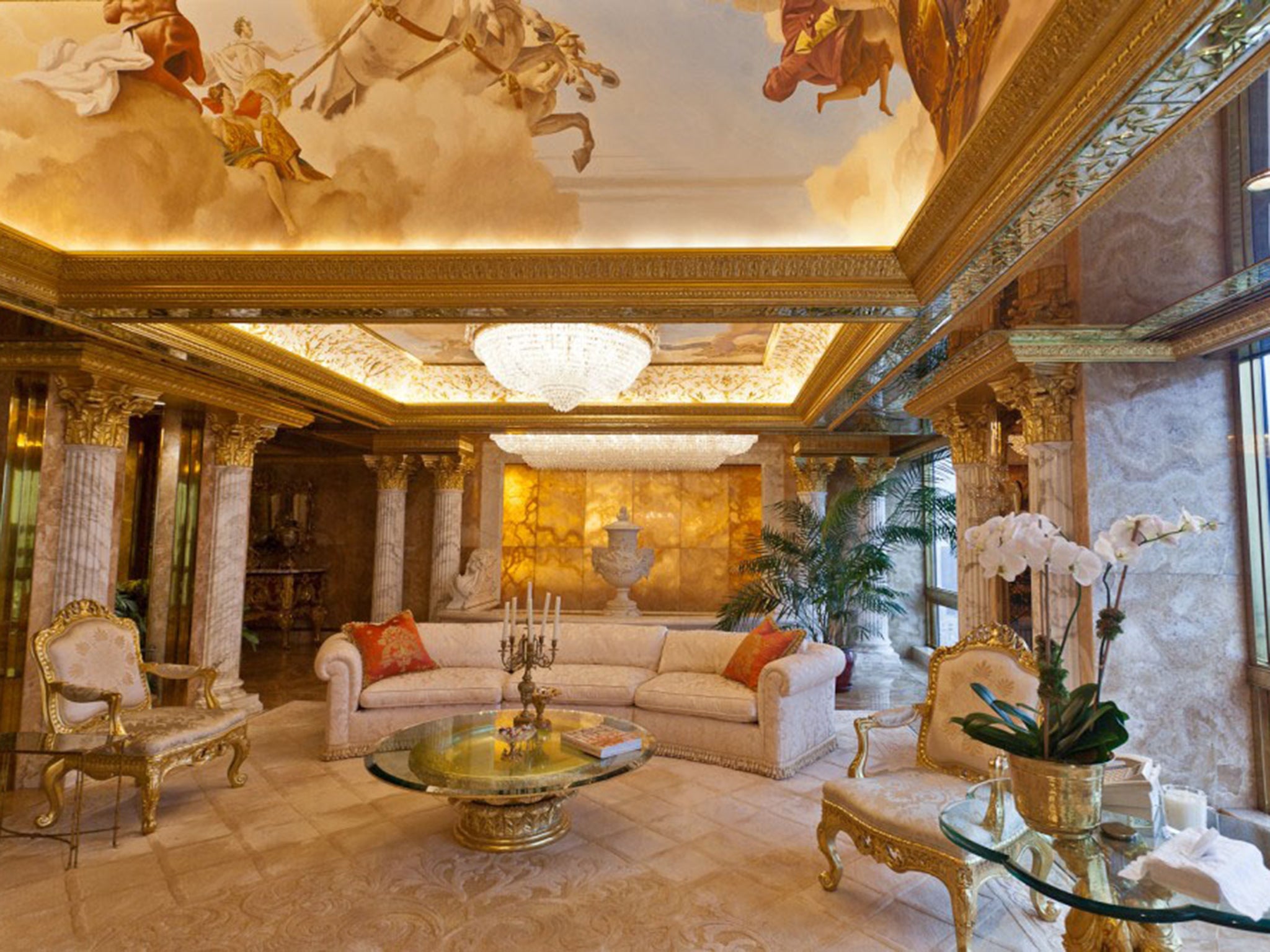 Donald and Melania Trump’s three-storey penthouse at Trump Towner