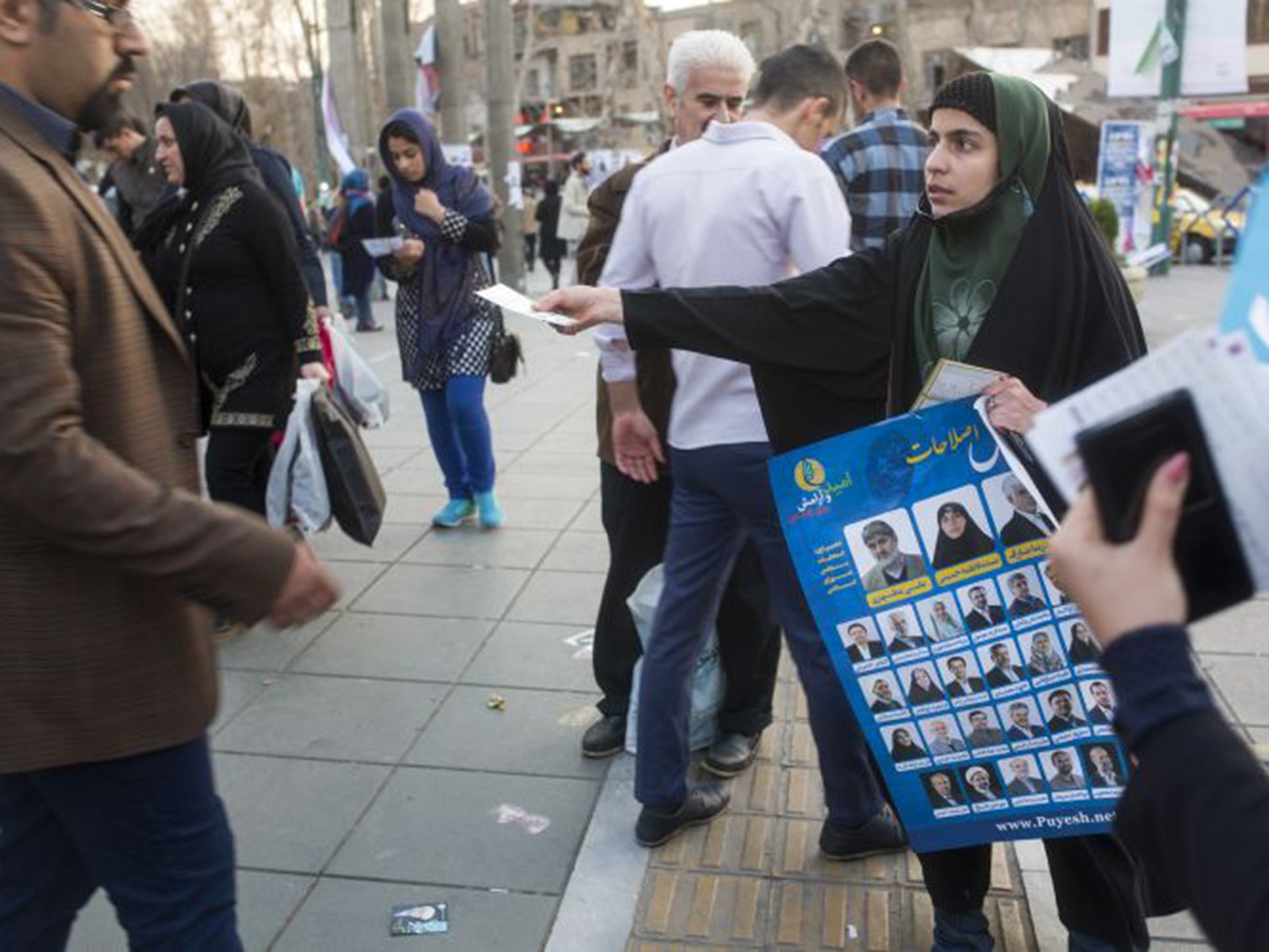 Electioneering in Tehran, the city considered a poltical bellwether