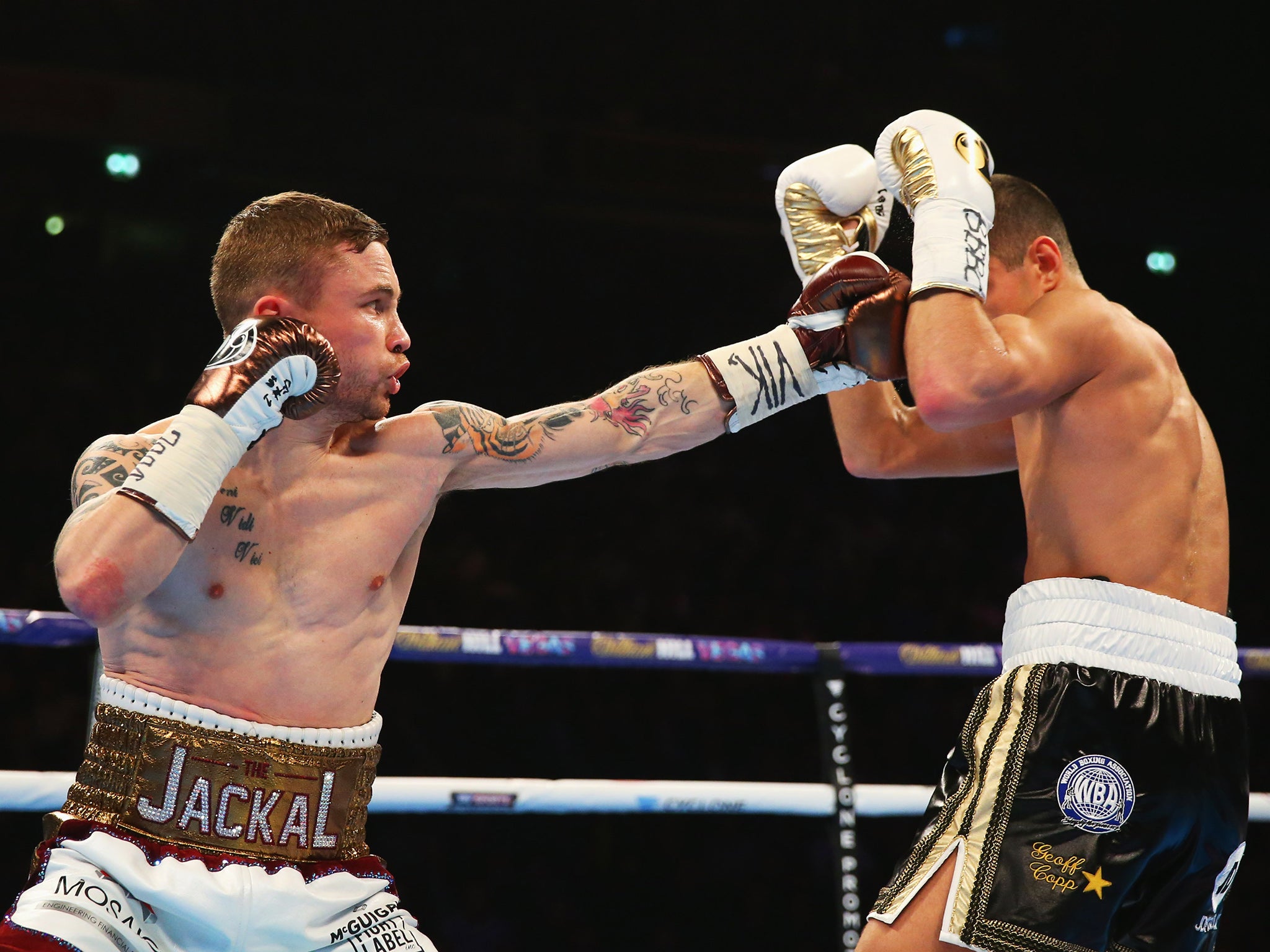 Frampton lands an early jab on Quigg