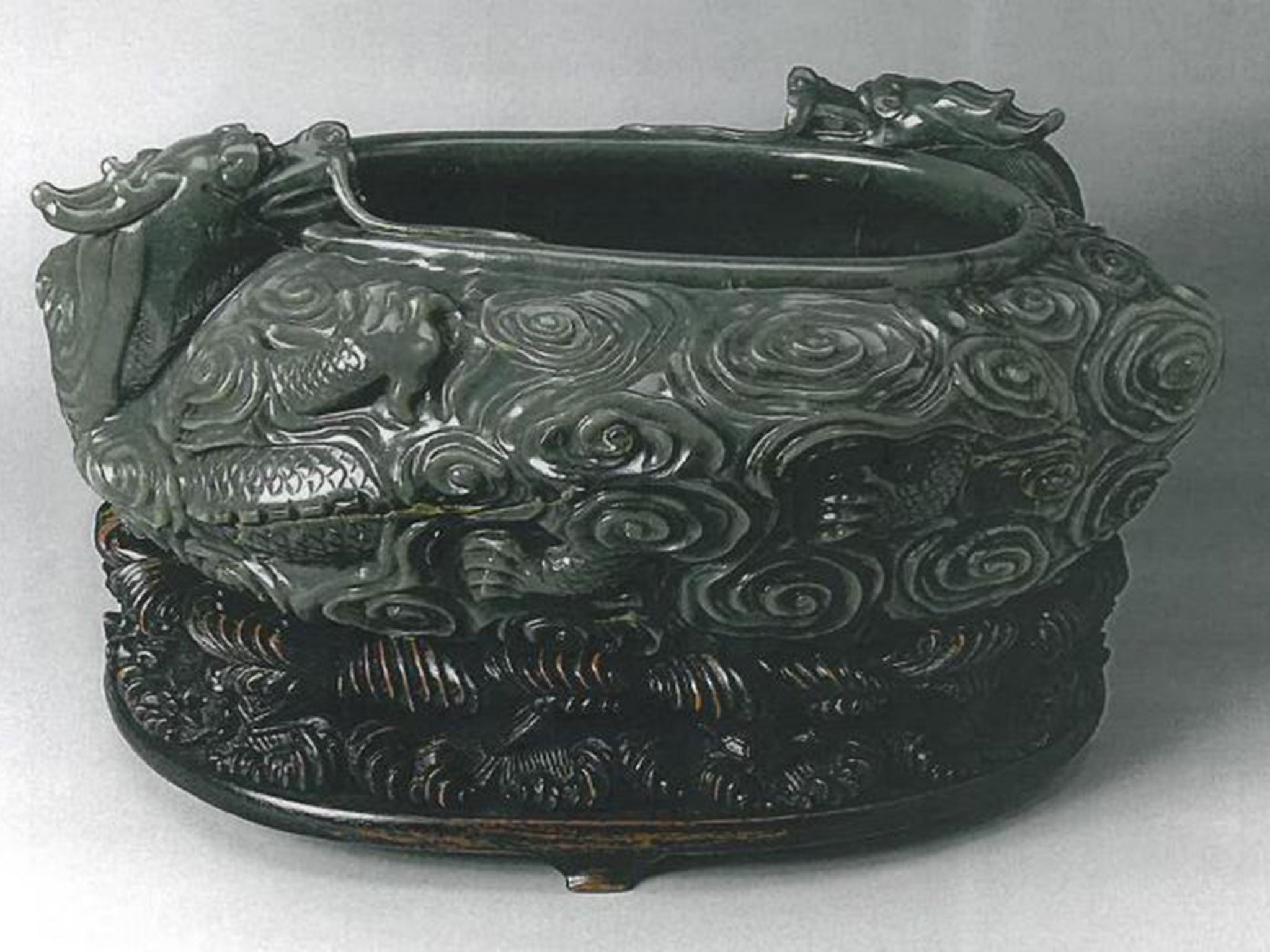 An 18th century Chinese jade bowl, one of the items that were stolen from Durham University’s Oriental Museum in April 2012