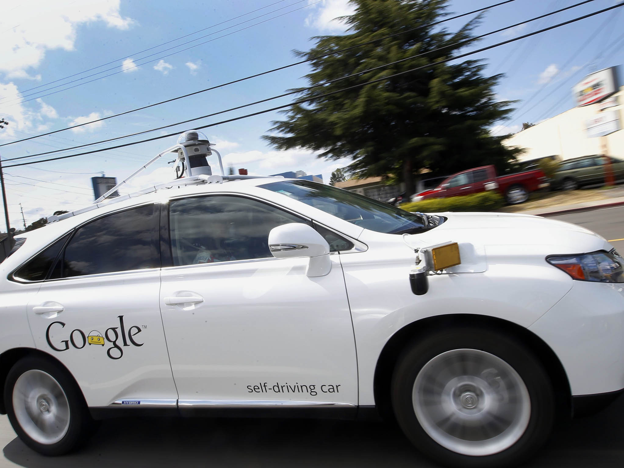 A self-driving car being tested by Google struck a public bus, which appears to be the first time one of the tech company's vehicles caused an accident