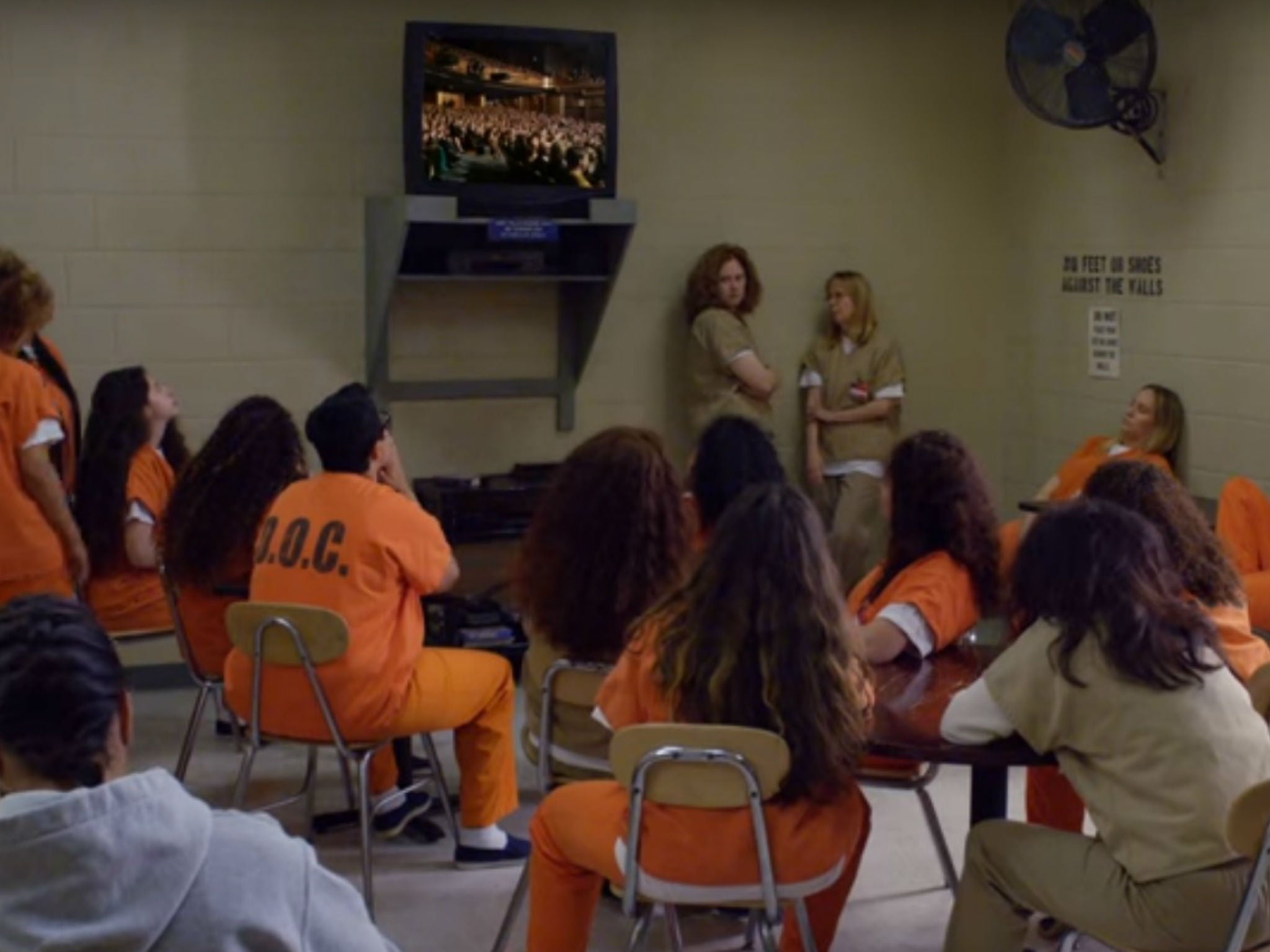 The cast of Orange is the New Black gather to watch the Oscars and laugh at the boring 'Hollywood types'