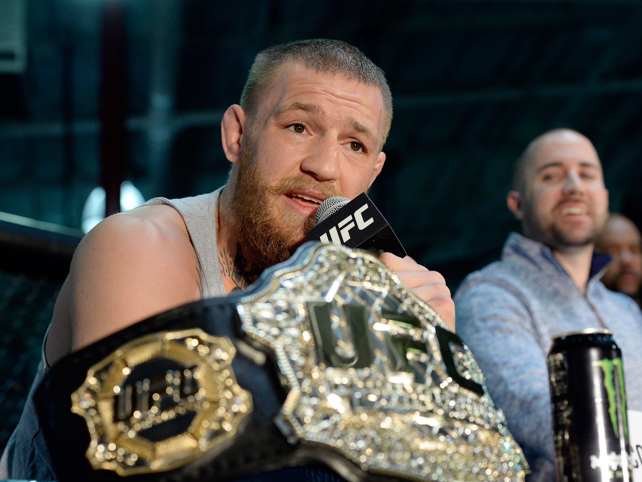 UFC featherweight champion Conor McGregor at the UFC 196 press conference