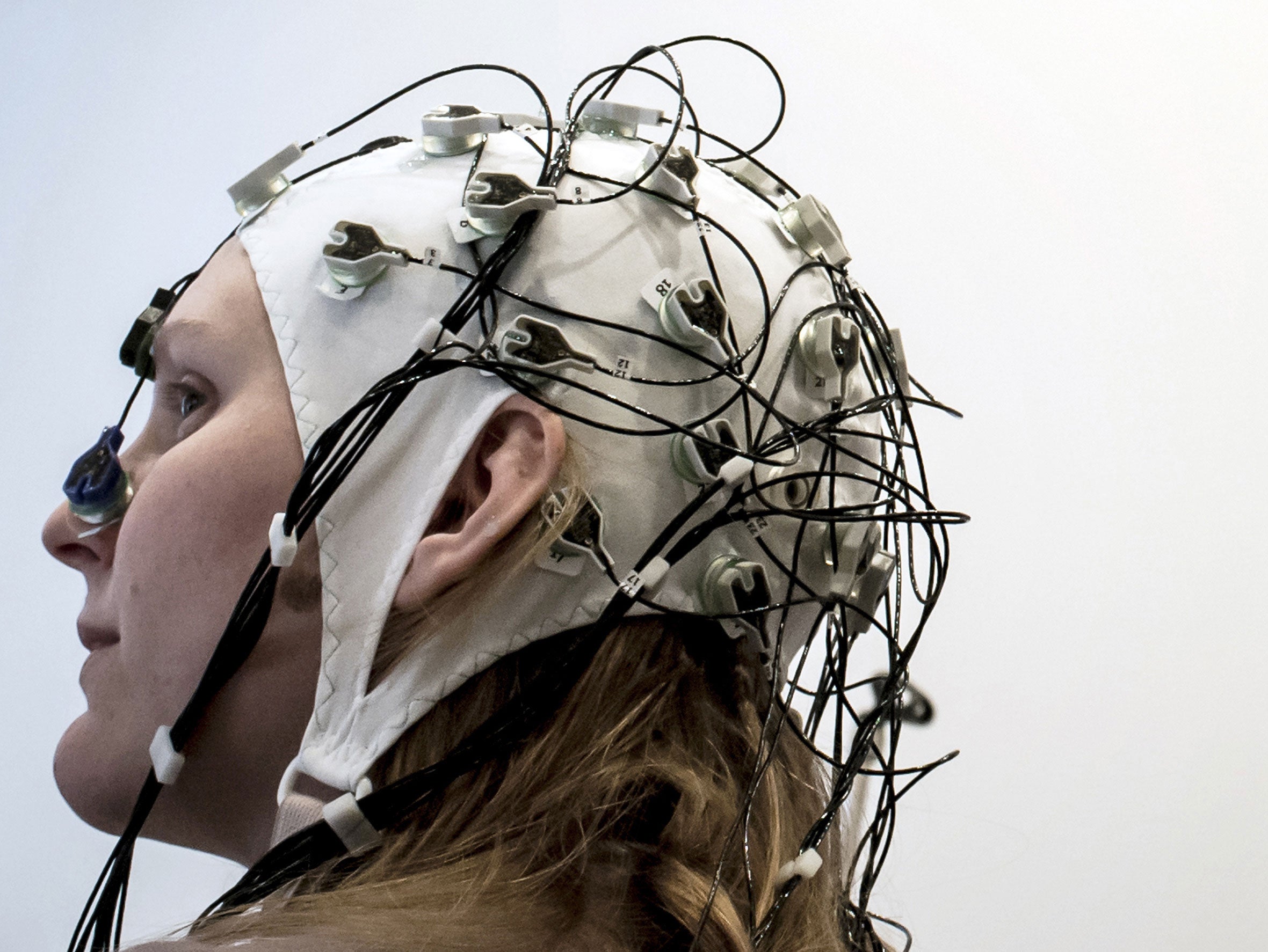 The scientists used a brain cap like this one to stimulate test subjects' brains