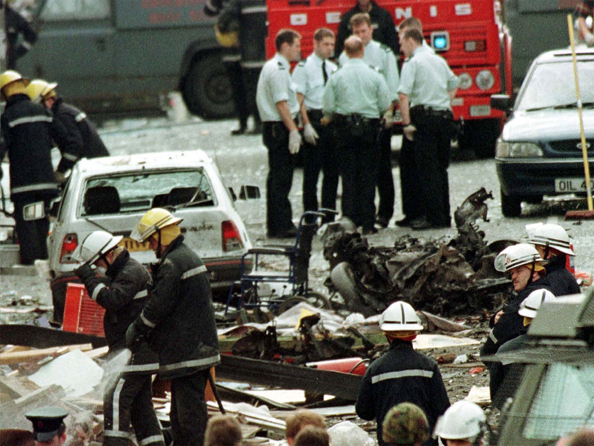 &#13;
The aftermath of the car bomb attack in Omagh in 1998 &#13;