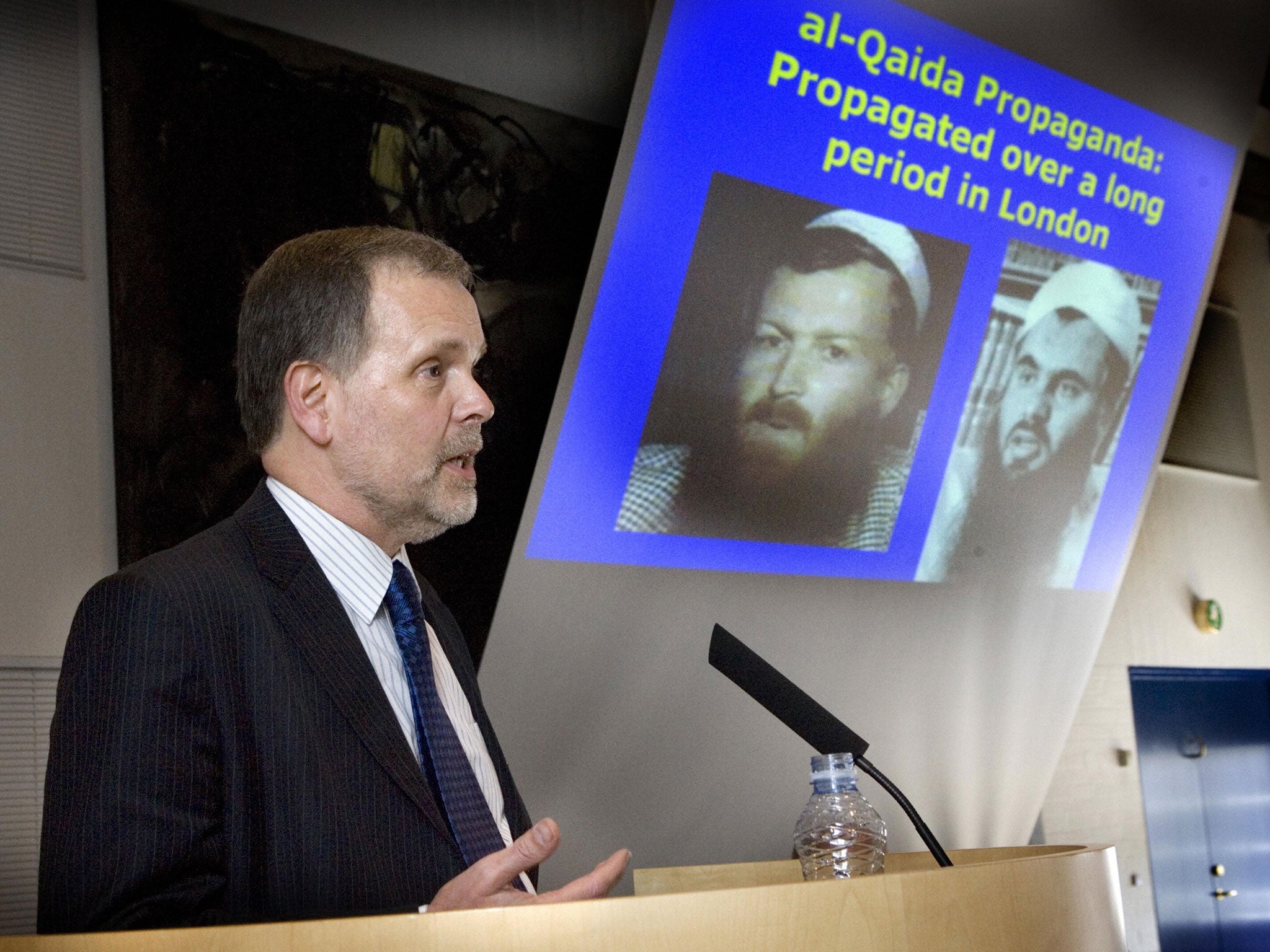 Robert Lambert, then in the Muslim Contact Unit Metropolitan Police in London speaks during an anti terror Conference in Copenhagen, 26 April 2007.