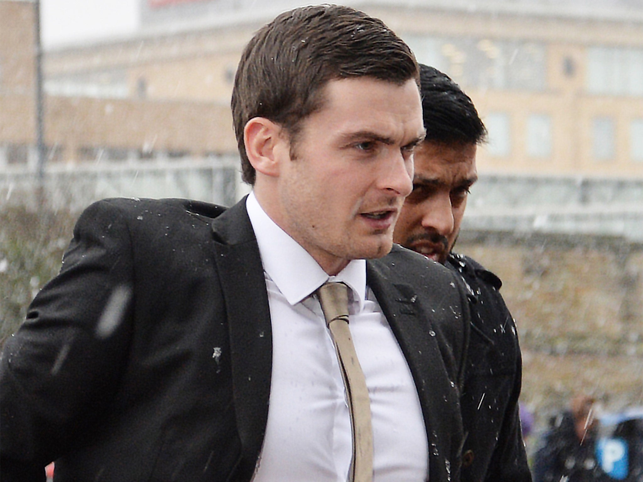 Footballer Adam Johnson outside Bradford Crown Court