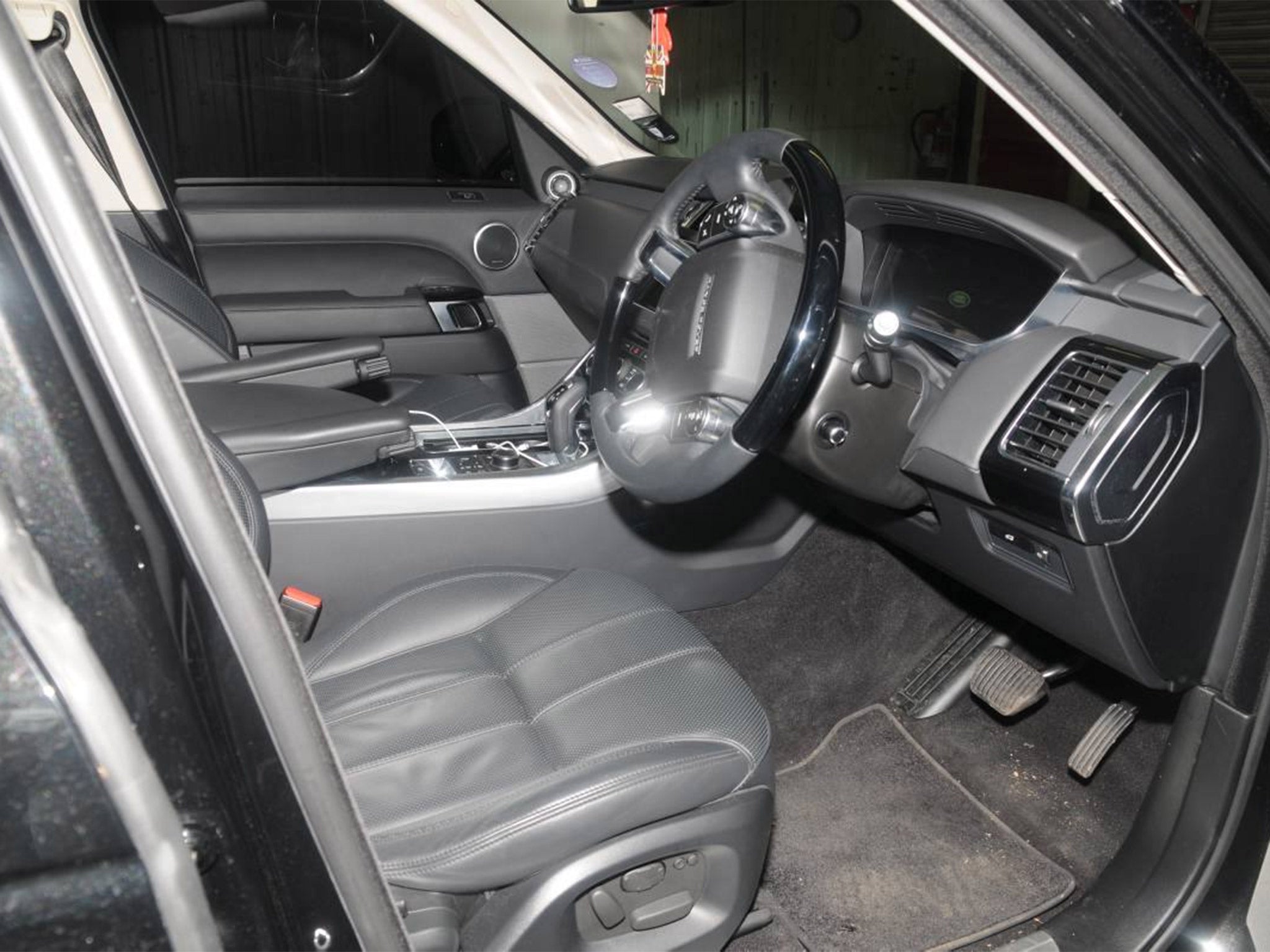 The inside of Adam Johnson's Range Rover, where the meeting between the footballer and the girl took place (PA)