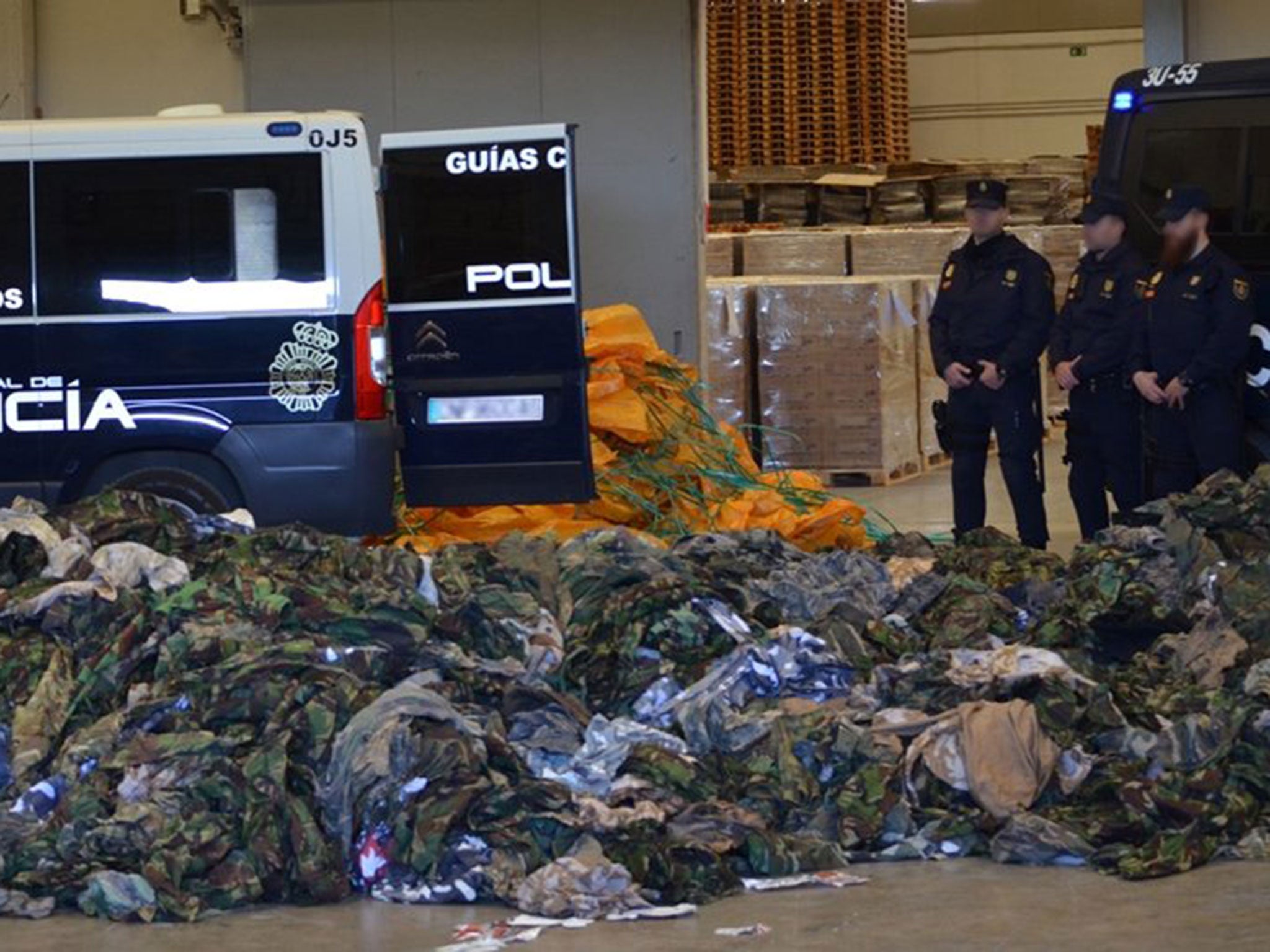 The aid containers were seized following a routine inspection by customs officials in Valencia and Algeciras