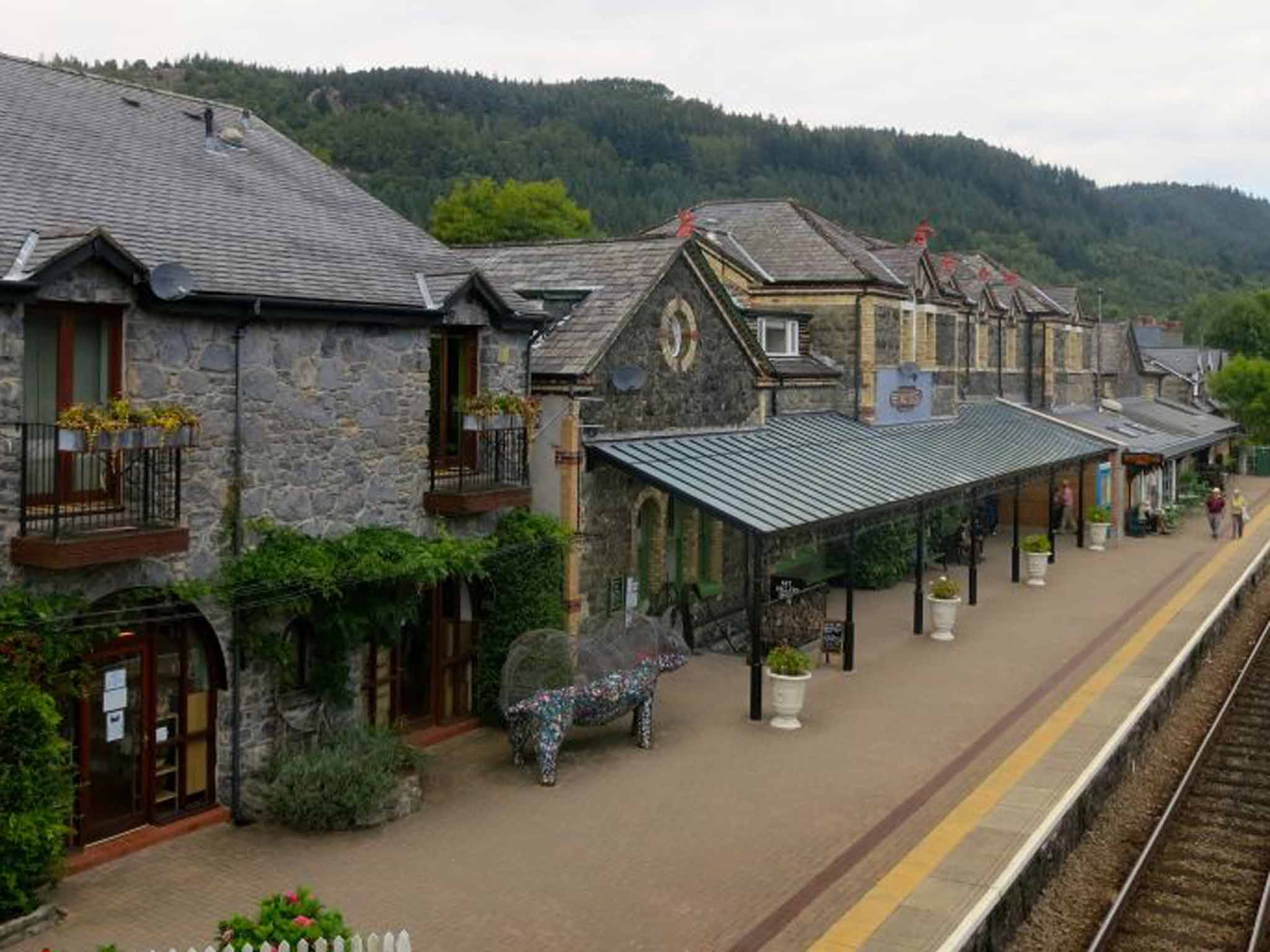 The station building houses the apartments