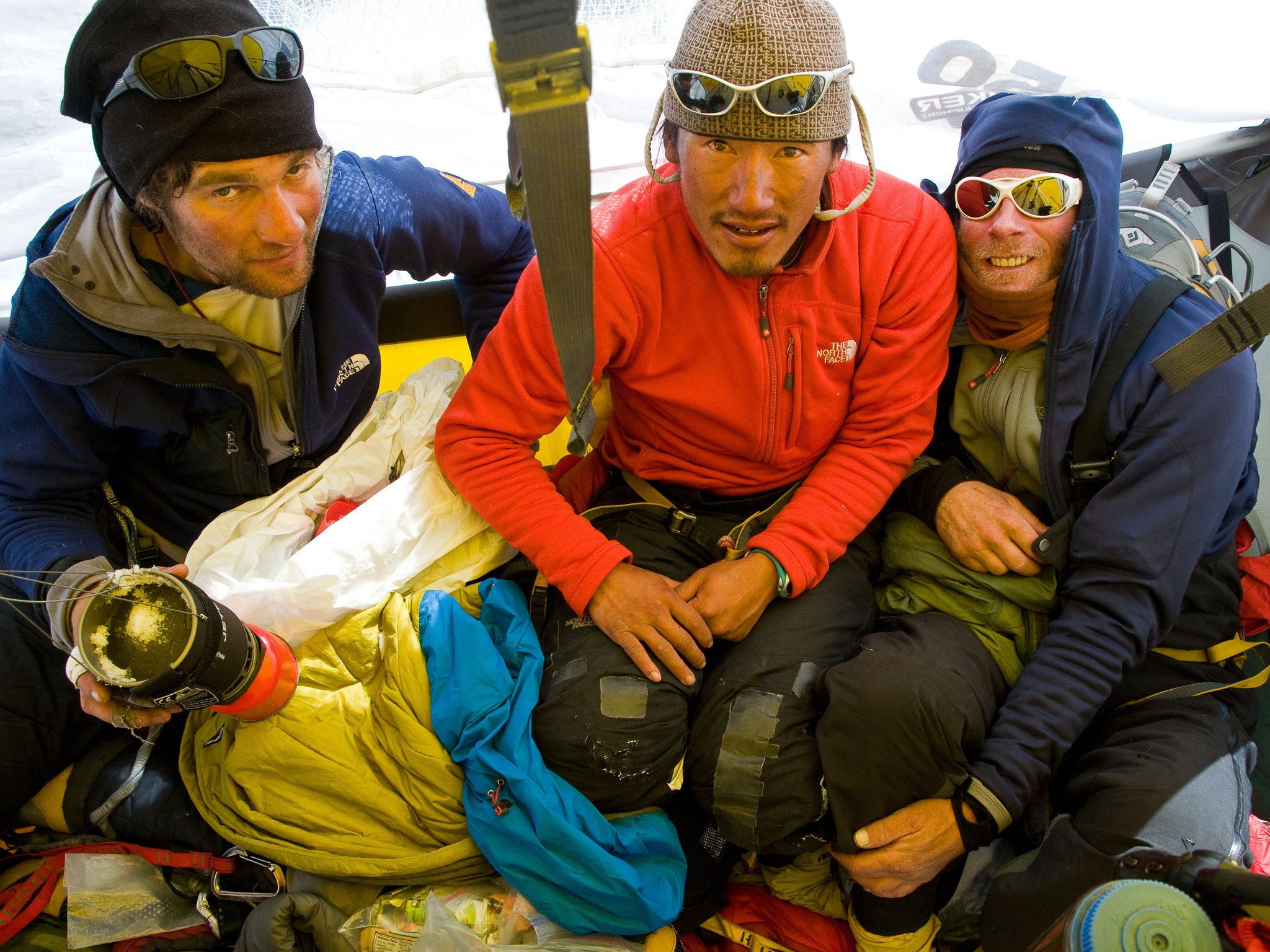 Renan Ozturk, Jimmy Chin and Conrad Anker