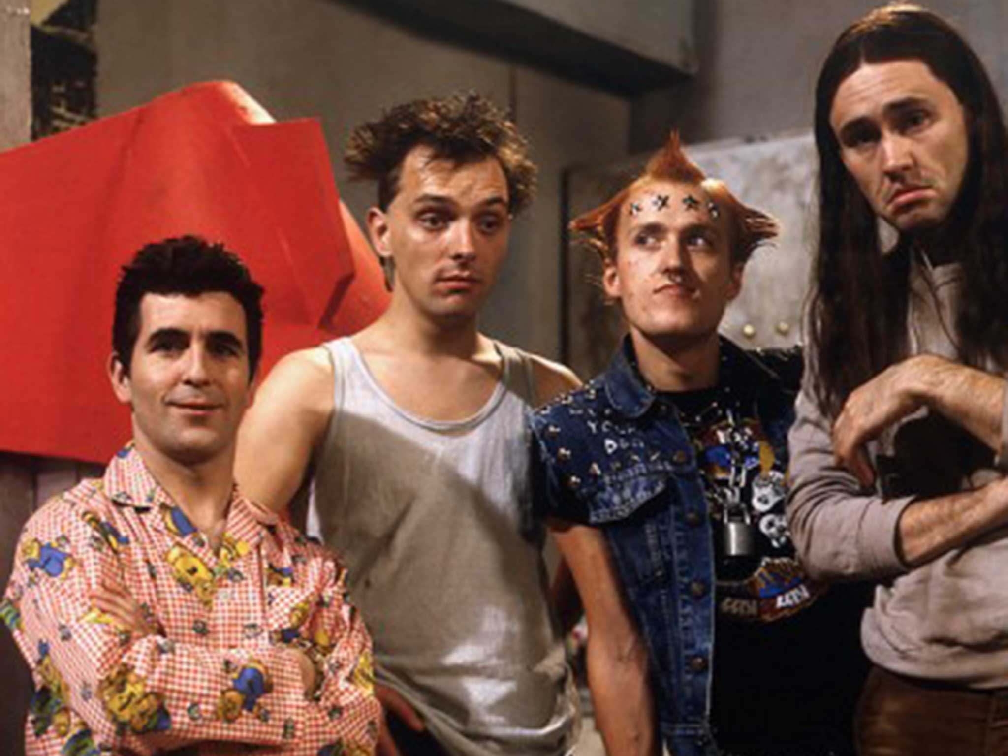 The Young Ones: (l-r) Christopher Ryan , Ade Edmondson, Rik Mayall and Nigel Planer