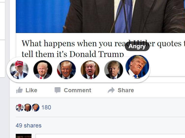 Add a little Trump to your Facebook feed with Reaction Packs