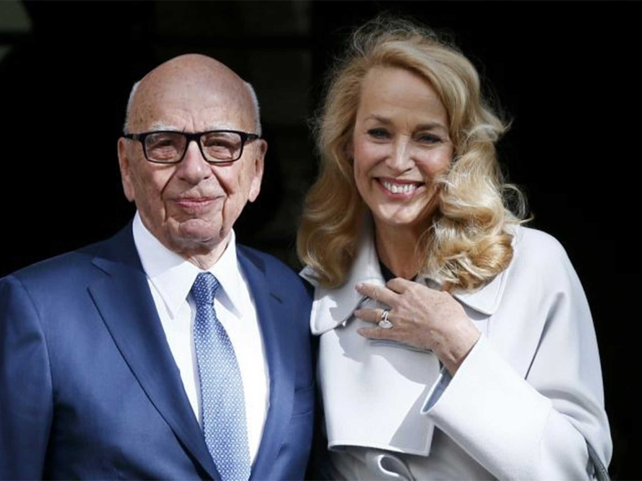 Rupert Murdoch and Jerry Hall leave Spencer House after the wedding ceremony