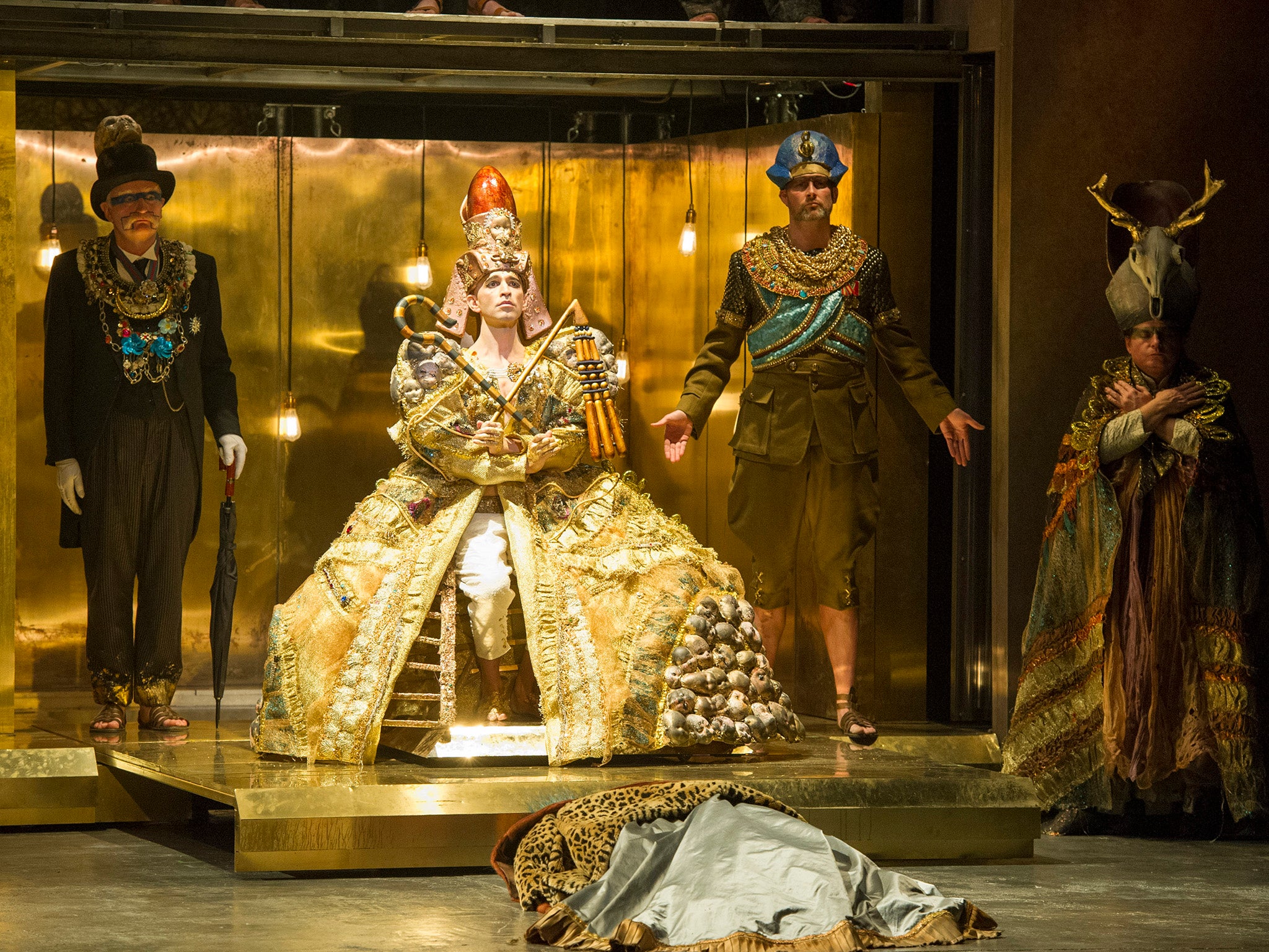 Clive Bayley, Anthony Roth Costanzo, James Cleverton and Colin Judson in Akhnaten