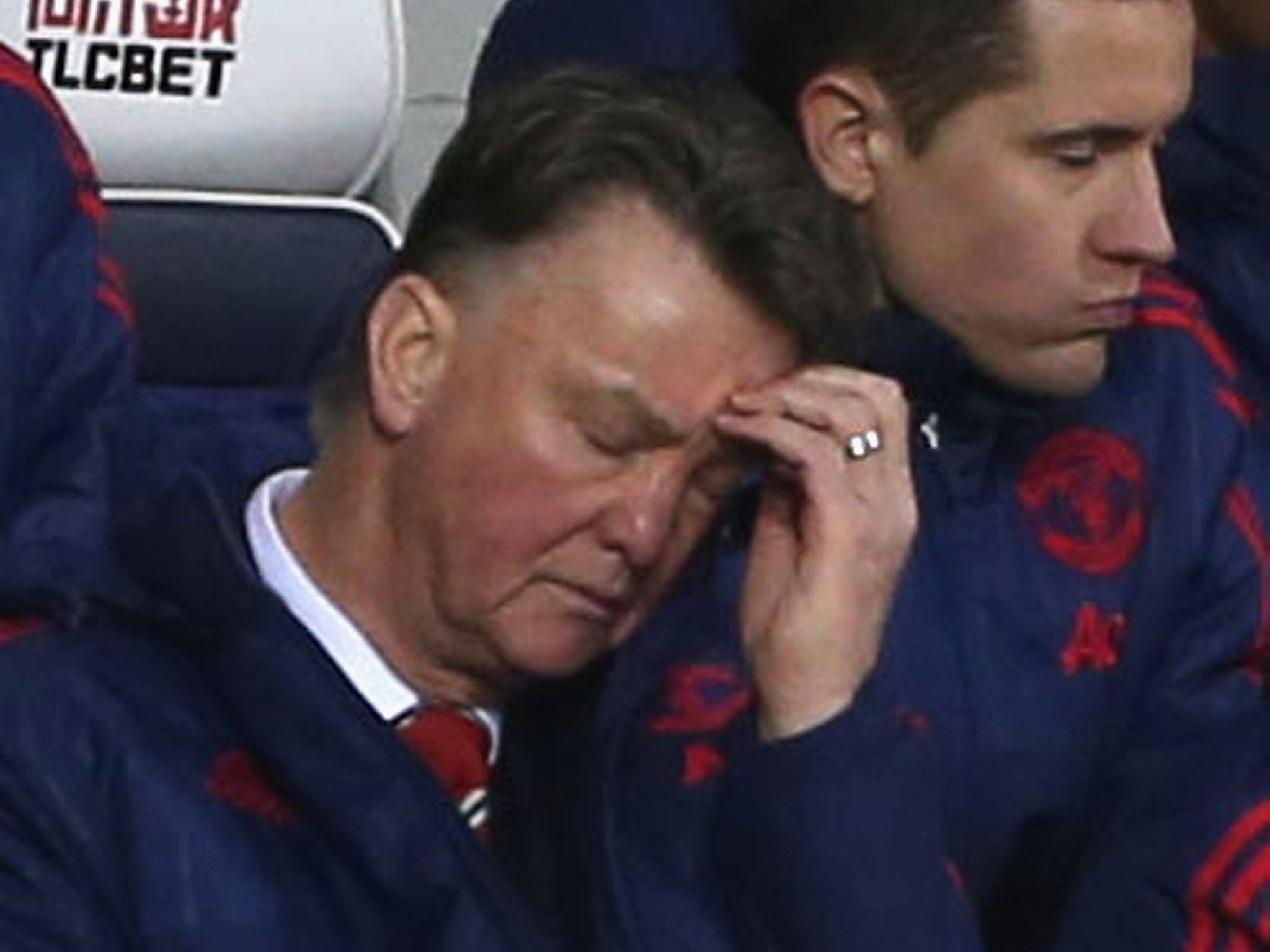 Louis van Gaal watches his side at West Brom