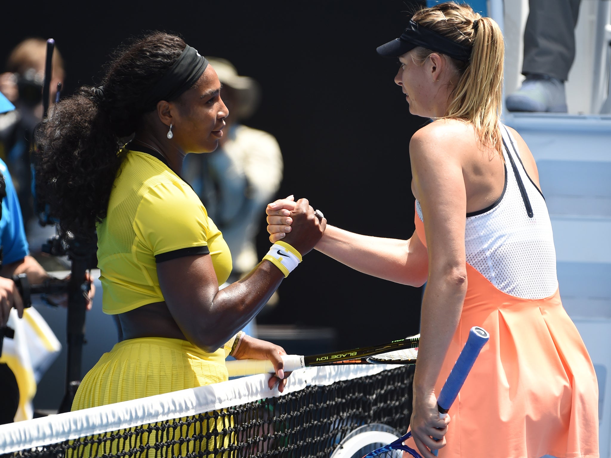 &#13;
Williams and Sharapova during the Australian Open&#13;