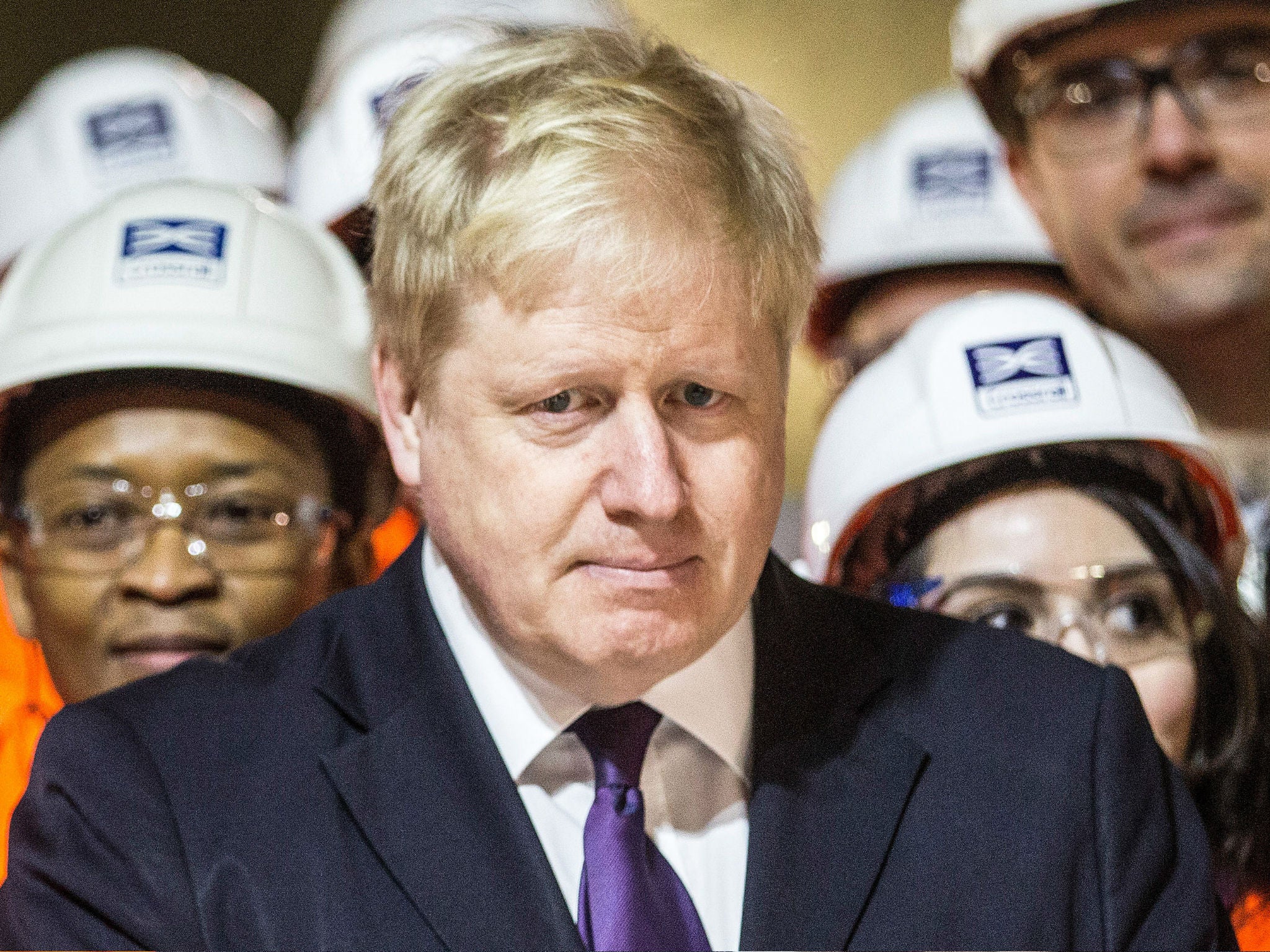 Boris Johnson attends an event at the Crossrail train construction site at Bond Street in central London on February 23, 2016