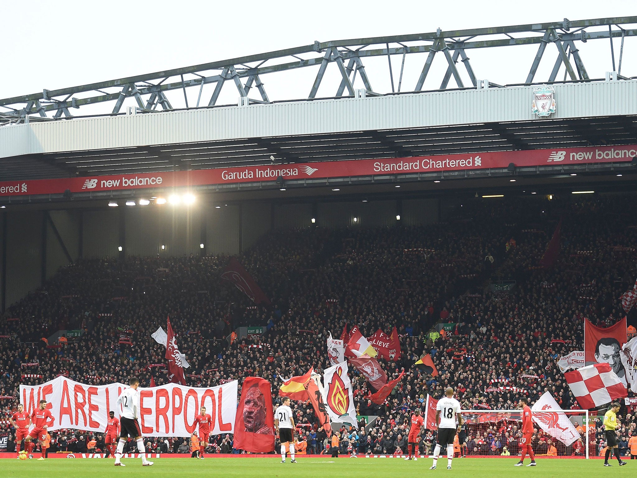 A view of Anfield when Manchester United last played at Liverpool