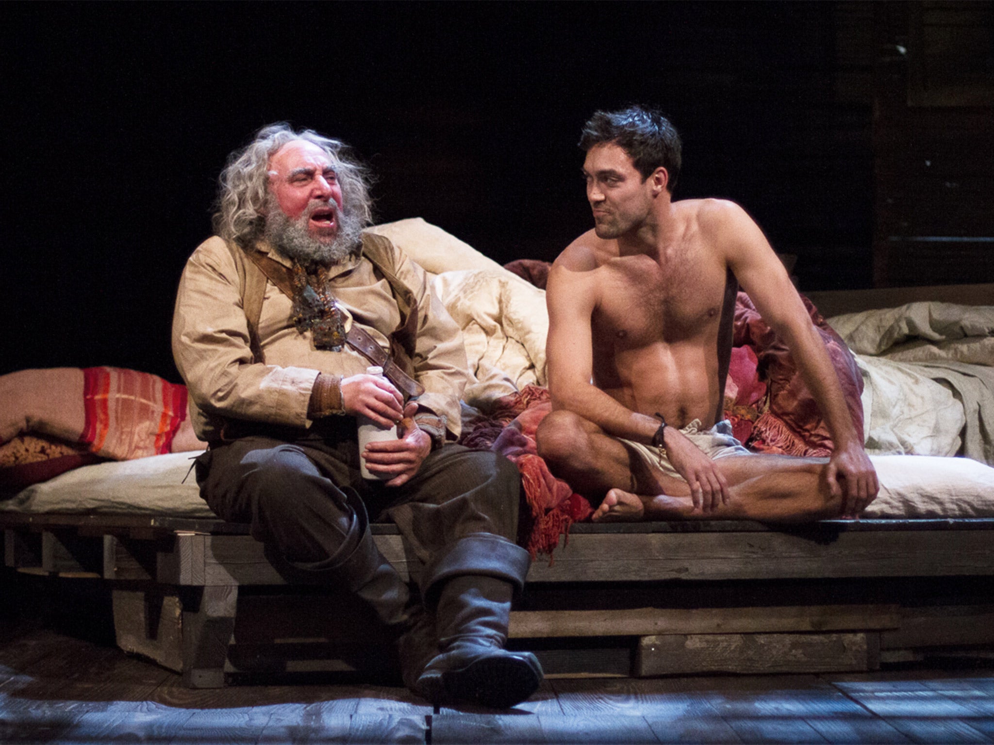 May cause collywobbles: Antony Sher as ‘Shakespeare’s portly comic creation’, Sir John Falstaff (with Alex Hassell as Prince Hal in ‘Henry IV, Part I’)