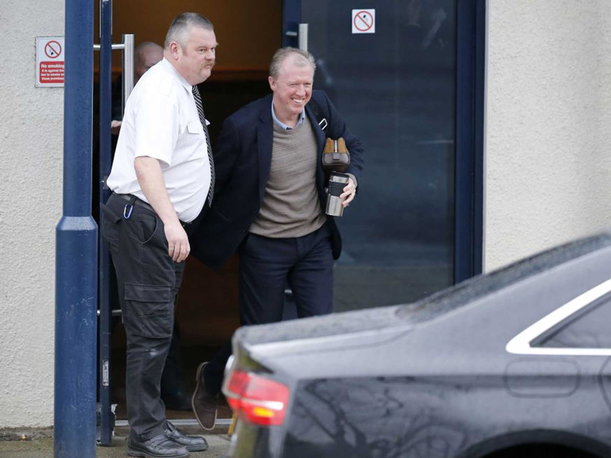 The Newcastle United manager Steve McClaren leaving training on Wednesday