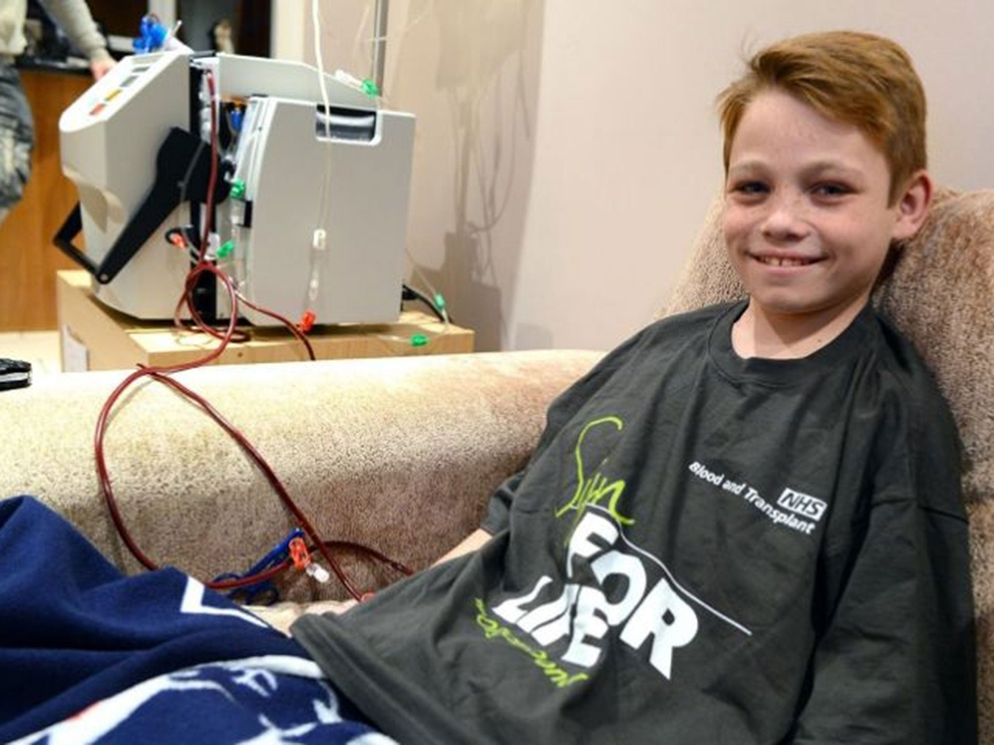 10-year-old Matthew Pietrzyk, who has been on the UK transplant waiting list for nine years waiting for a life-saving transplant.