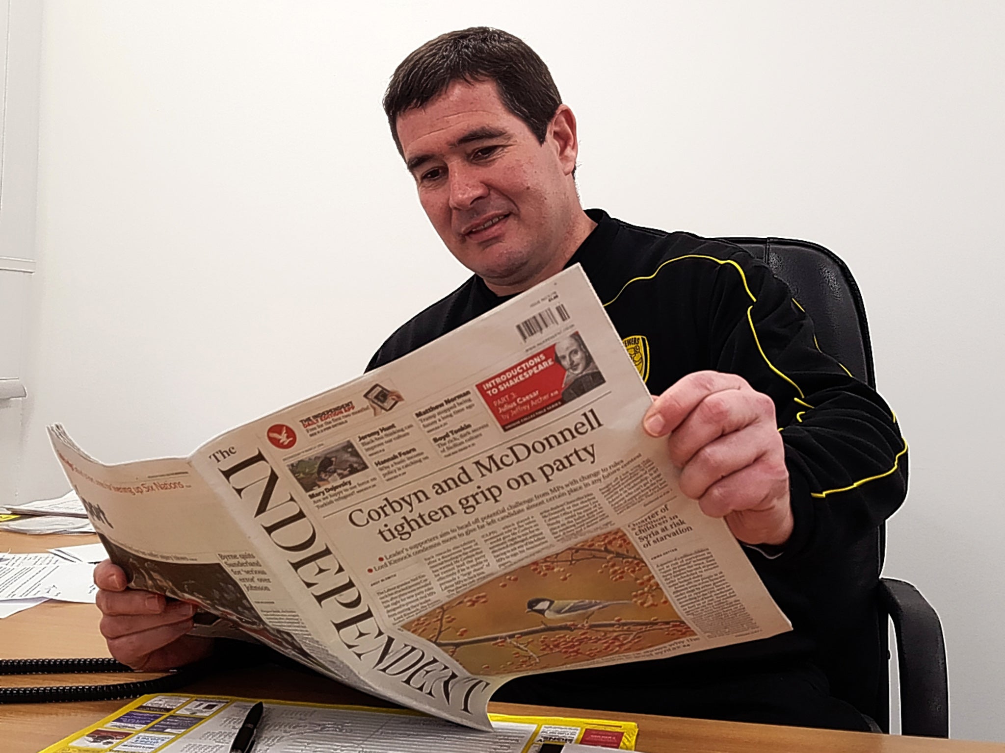 Nigel Clough enjoys his favourite paper