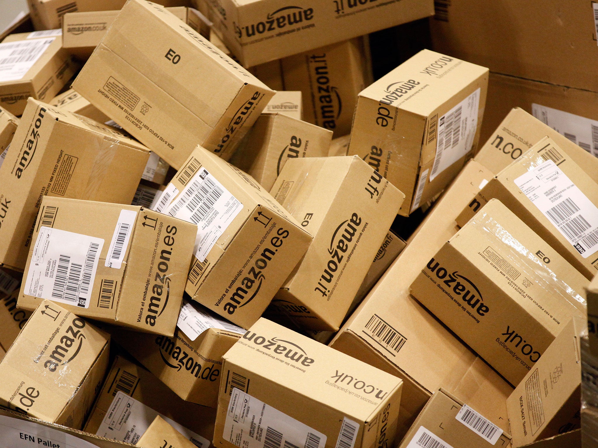 Amazon parcels await distribution