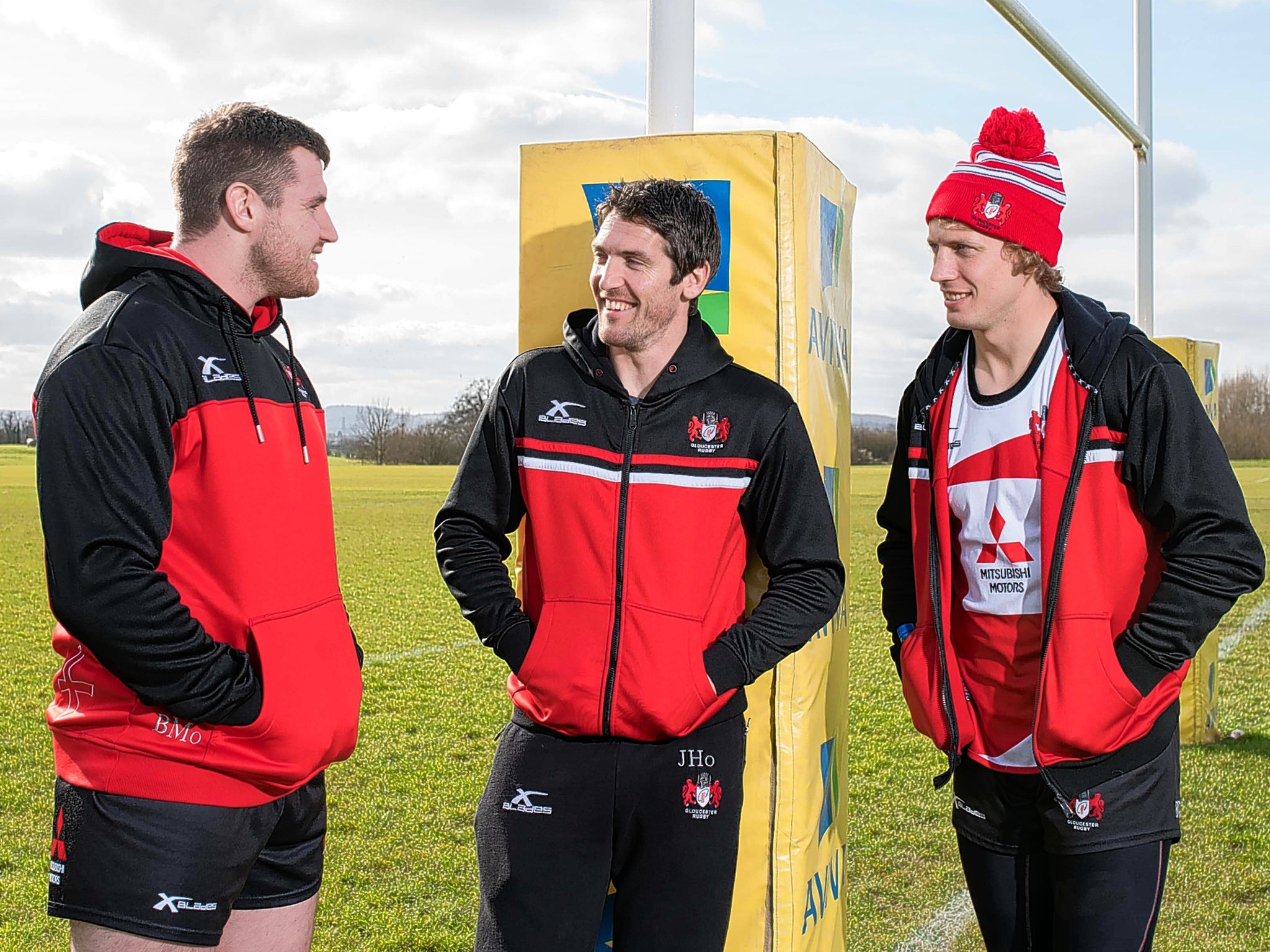 Ben Morgan, James Hook and Billy Twelvetrees at Gloucester’s training ground, where they spoke with our rugby union correspondent Chris Hewett