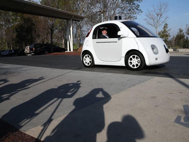 Google chairman Eric Schmidt in one of the technology giant’s  self-driving cars in California