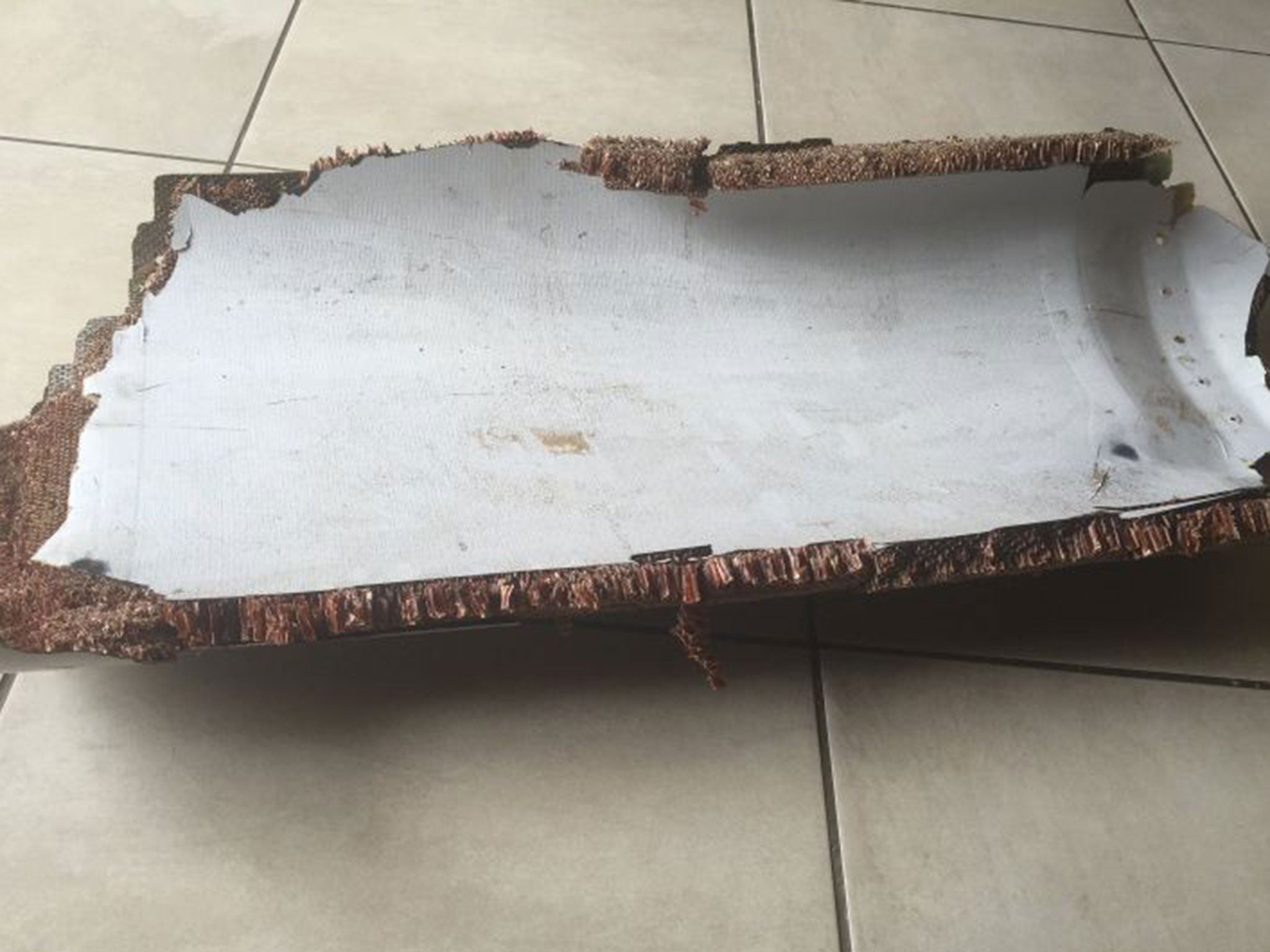 A piece of debris found by a South African family off the Mozambique coast in December 2015